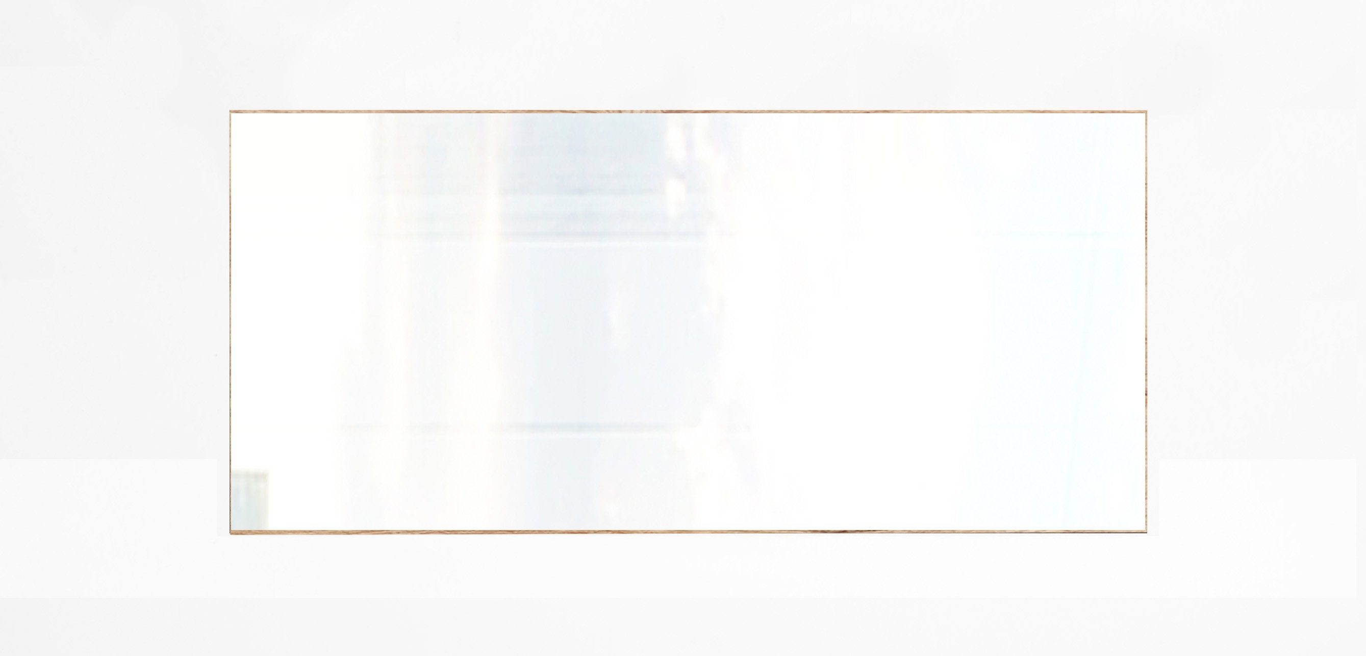 freiraum Spiegel in Absetzungen cm), WEISS mit Virgo + PLANKENEICHE (BxH: in Weiß 58x106