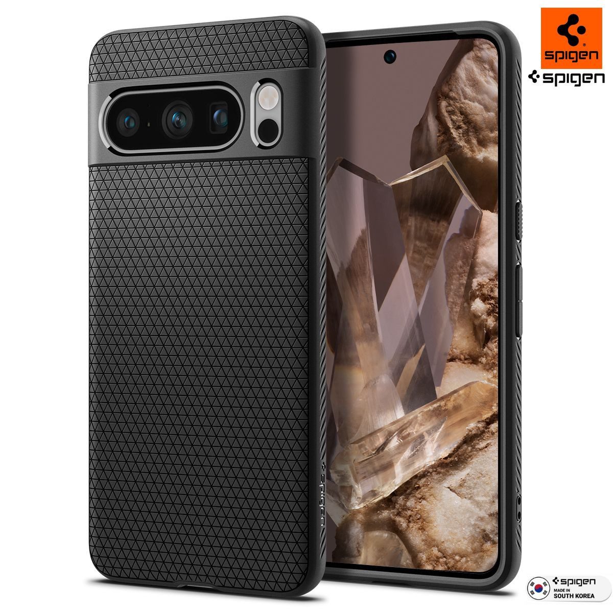 Spigen Smartphone-Hülle Handyhülle Für Google Pixel 8 Pro Schutzhülle Robust Hülle, 360-Grad Schutz, Kabelloses Laden, Robust, Schocksicher, Waschbar