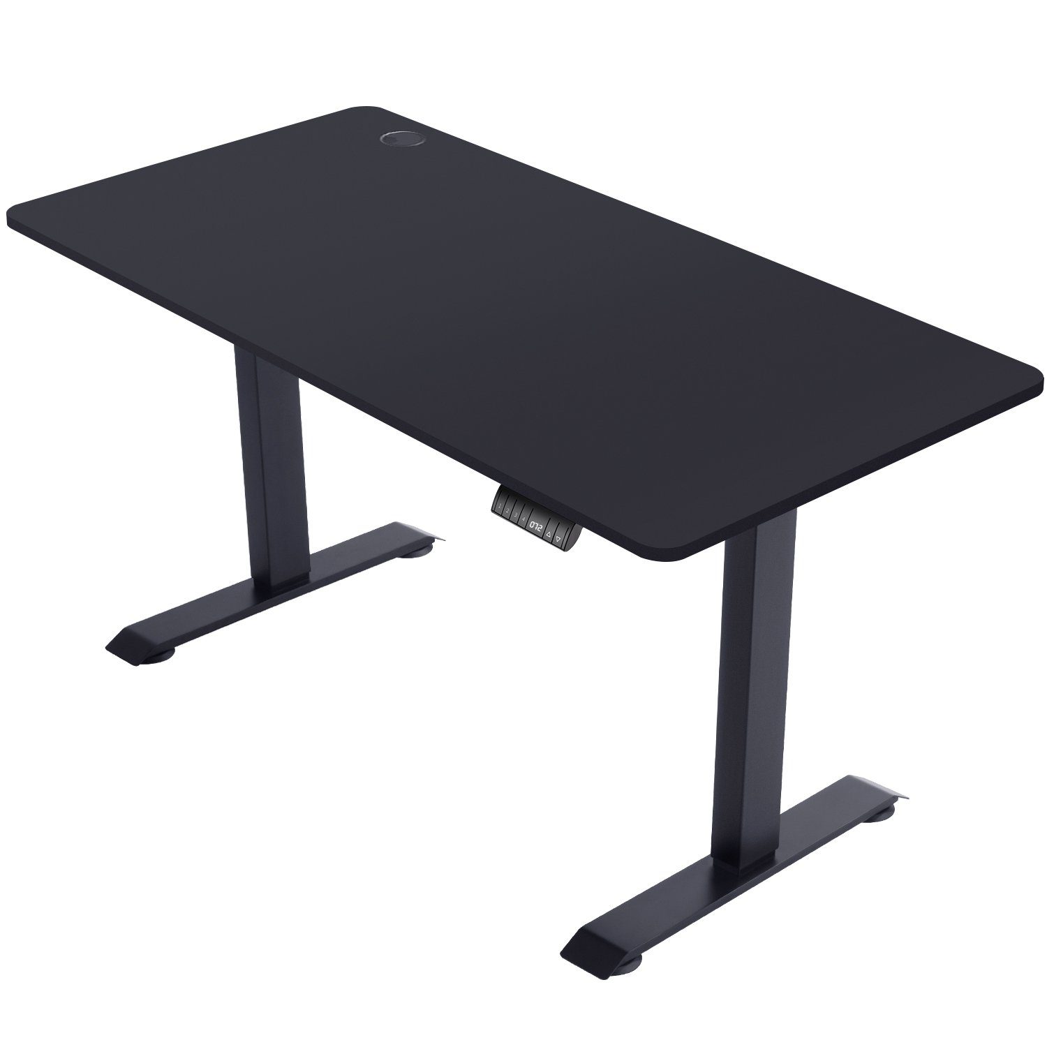 HOMALL Schreibtisch Höhenverstellbarer Schreibtisch elektrisch Eine komplette Tischplatte Schwarz
