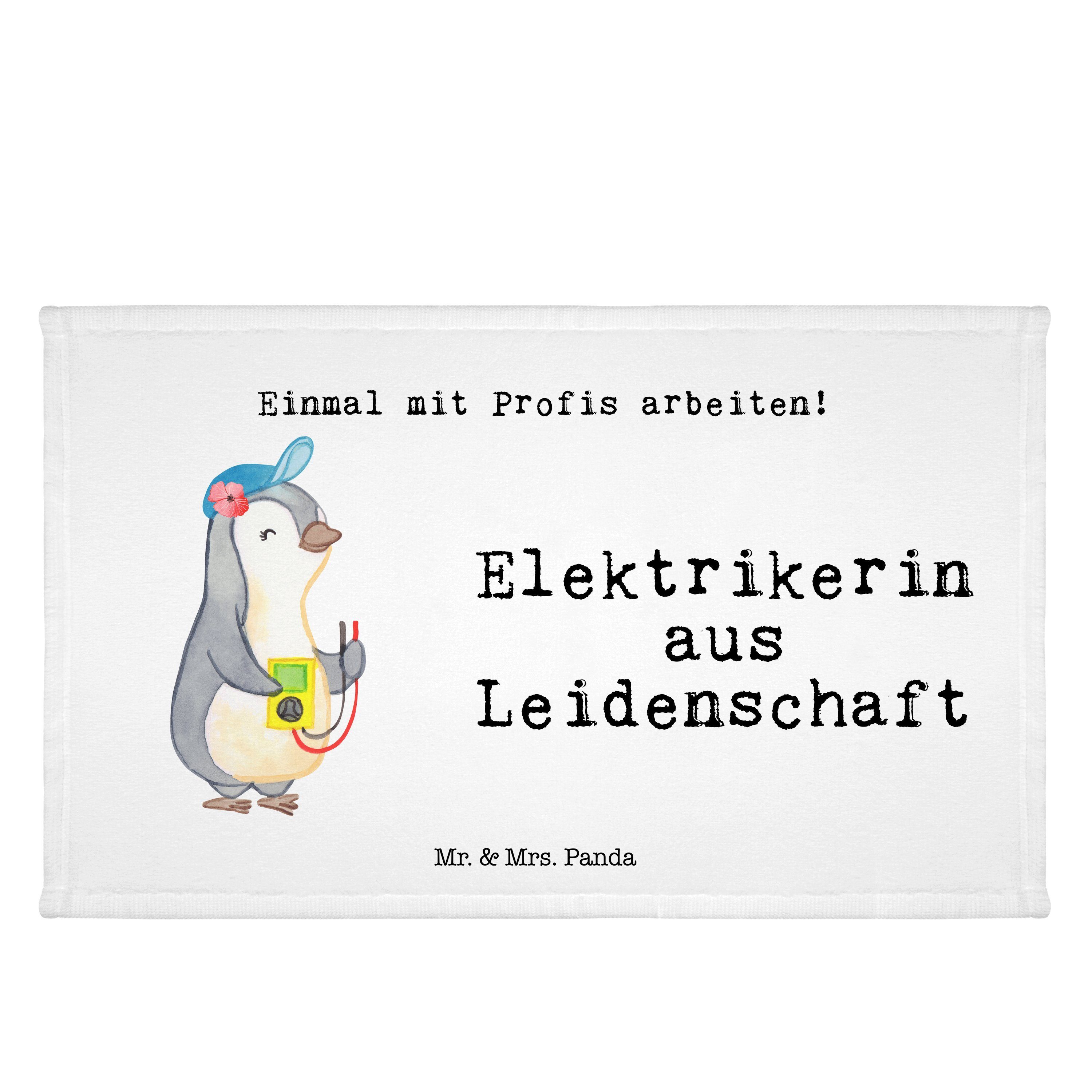 Geschenk, - (1-St) Mr. Mrs. Ele, aus Leidenschaft Frottier, Elektrikerin & Weiß Rente, - Panda Handtuch