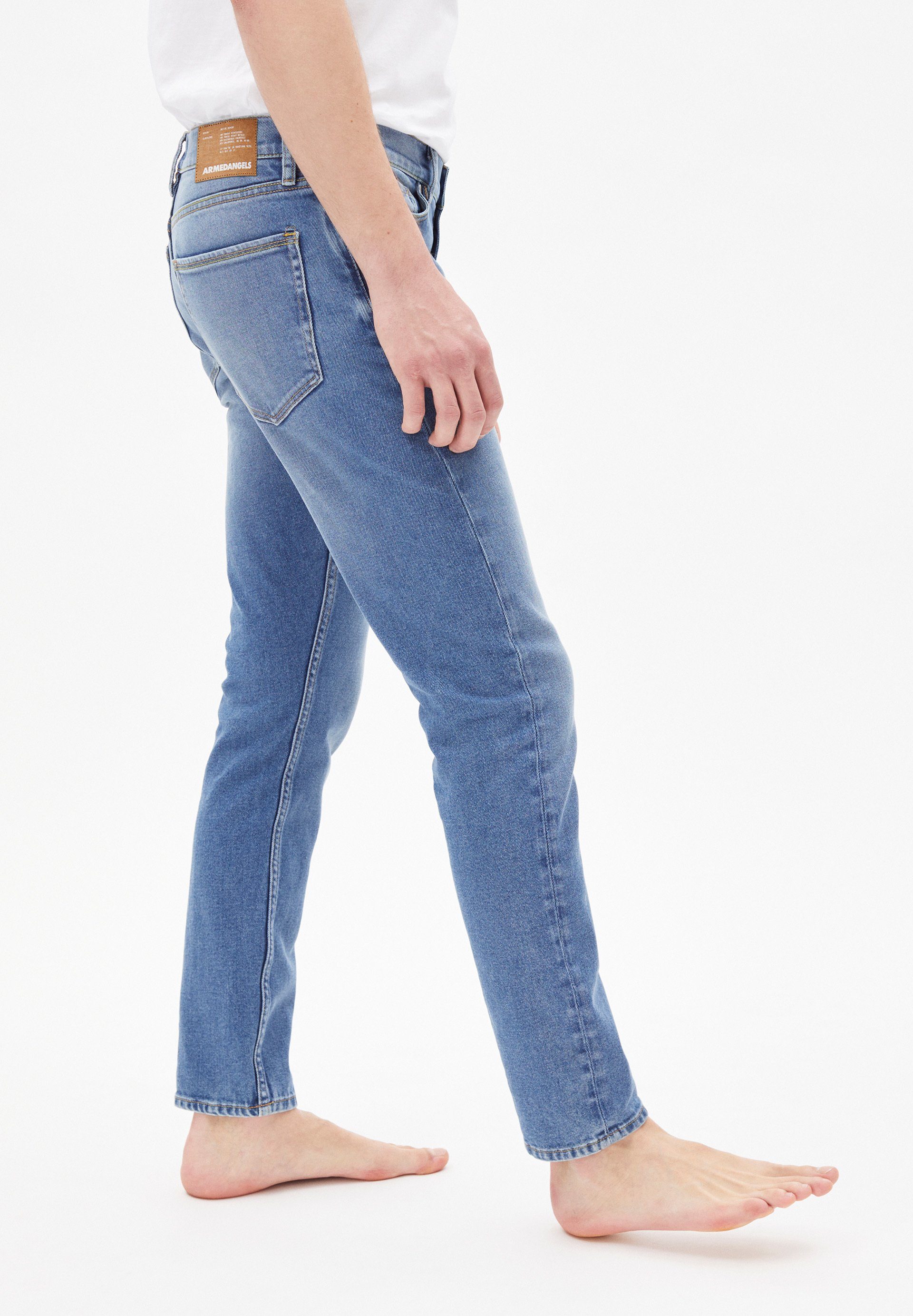 Denim shabby Slim Herren Armedangels JAARI Slim Fit Keine Extra Extra Details Slim-fit-Jeans Fit (1-tlg)