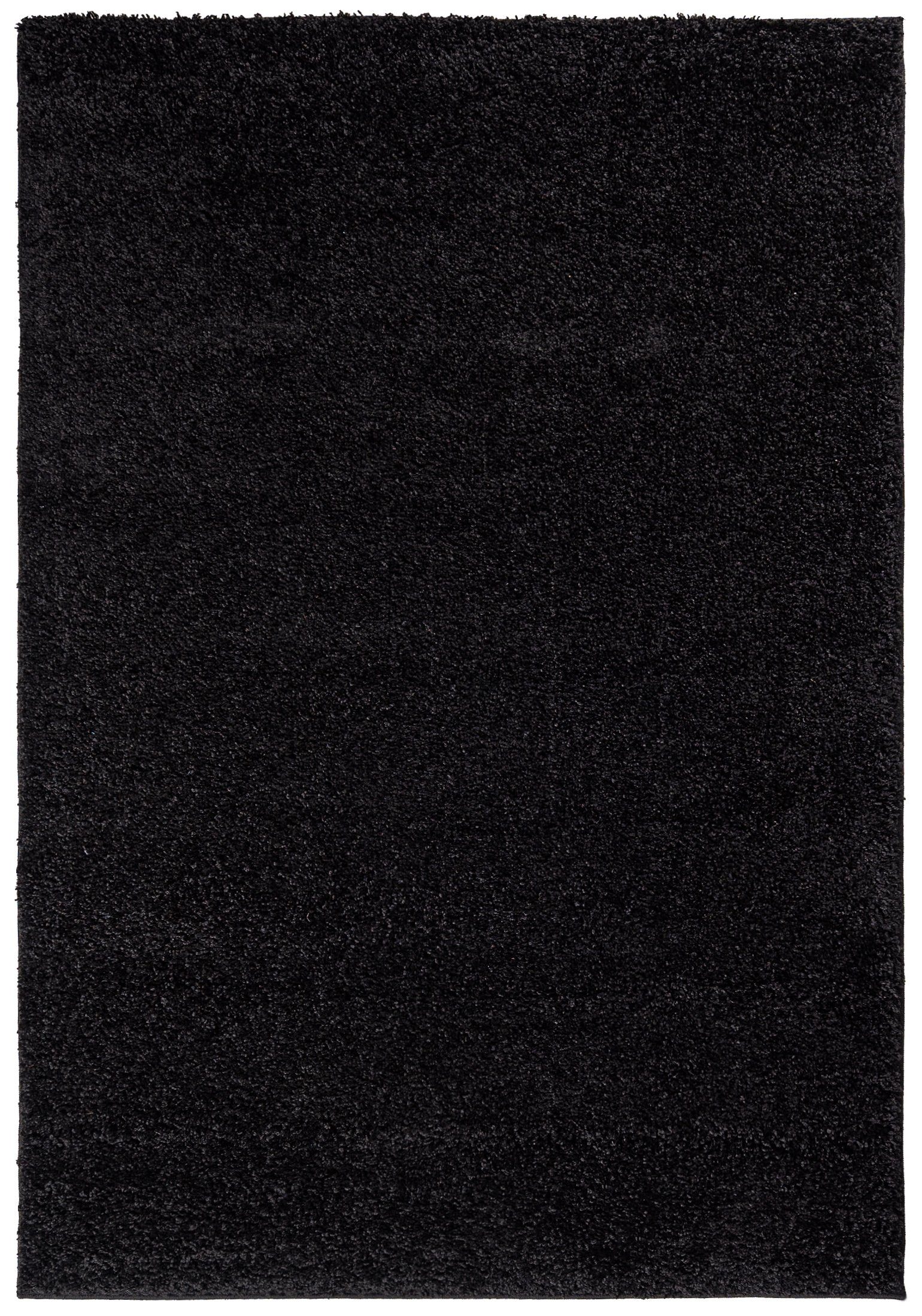 Hochflor-Teppich Hochflor Shaggy Teppich für Wohnzimmer - Höhe 30 mm Schwarz, Mazovia, 80 x 150 cm, Pflegeleicht, Einfarbig Uni, Langflor, Rechteckig, Weich Schwarz / 7388A