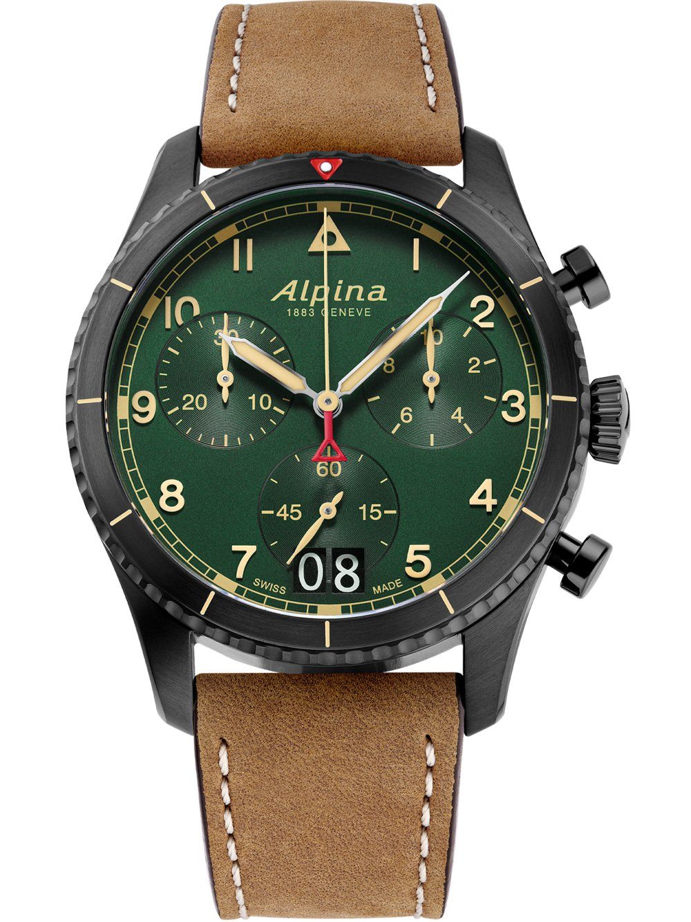 Alpina Quarzuhr Alpina AL-372GR4FBS26 Startimer Pilot Chronograph Herrenuhr 41mm 10ATM Alpina AL-372GR4FBS26 Startimer Pilot Chronograph Herrenuhr 41mm 10ATM