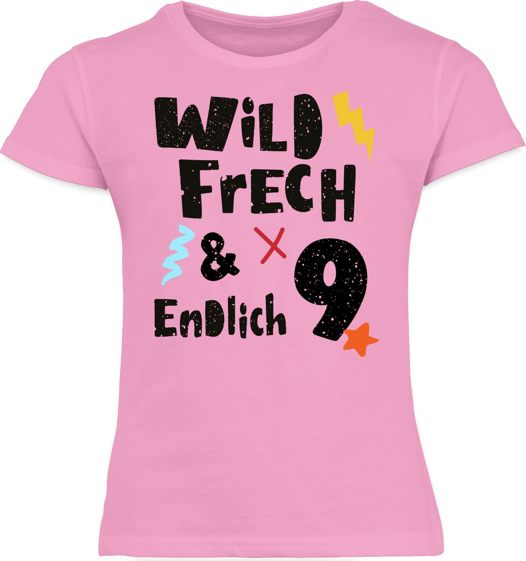 Jahre und 9. - Wunderbar frech endlich Shirtracer Geburtstag T-Shirt Wild 9 2 Rosa neun
