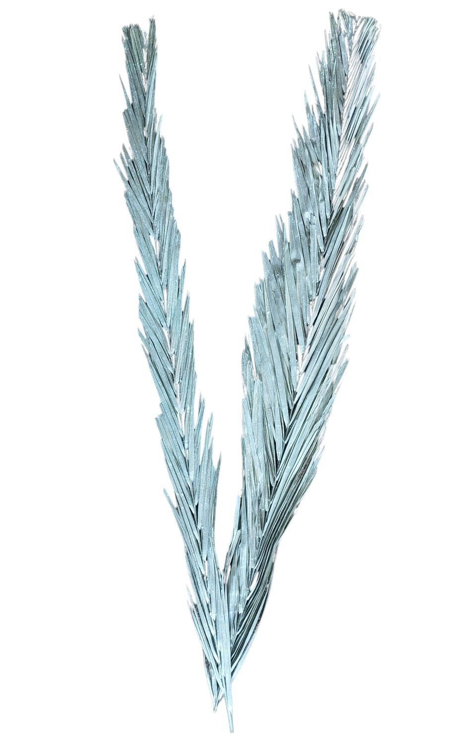 Kunstpflanze 2er Set künstliche Palmenblätter 100cm Glitzer lackiert Gold Silber Br