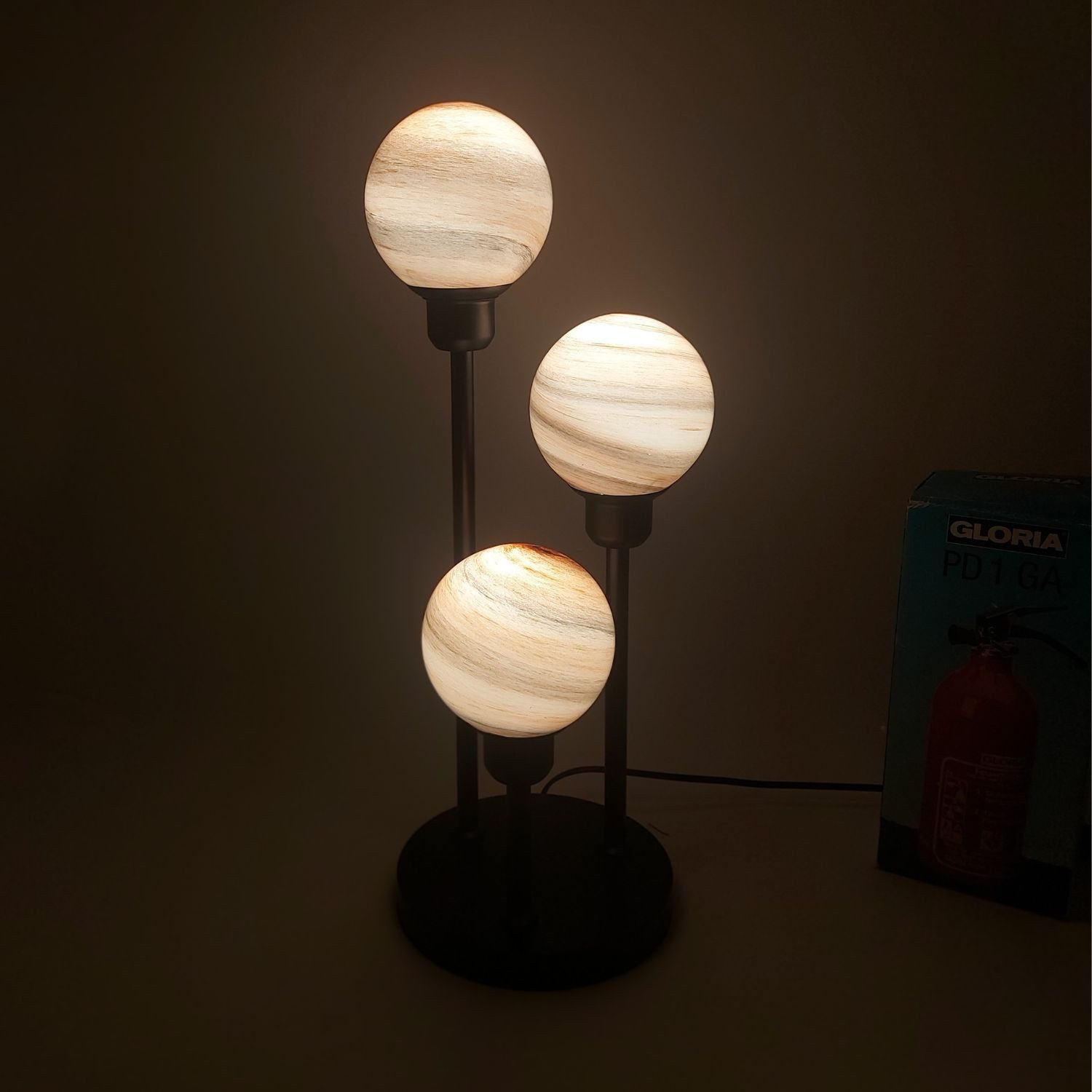 formano Tischleuchte MARMOR, ohne Leuchtmittel, Fassung E27, Braun, Kugeln, H: 55cm