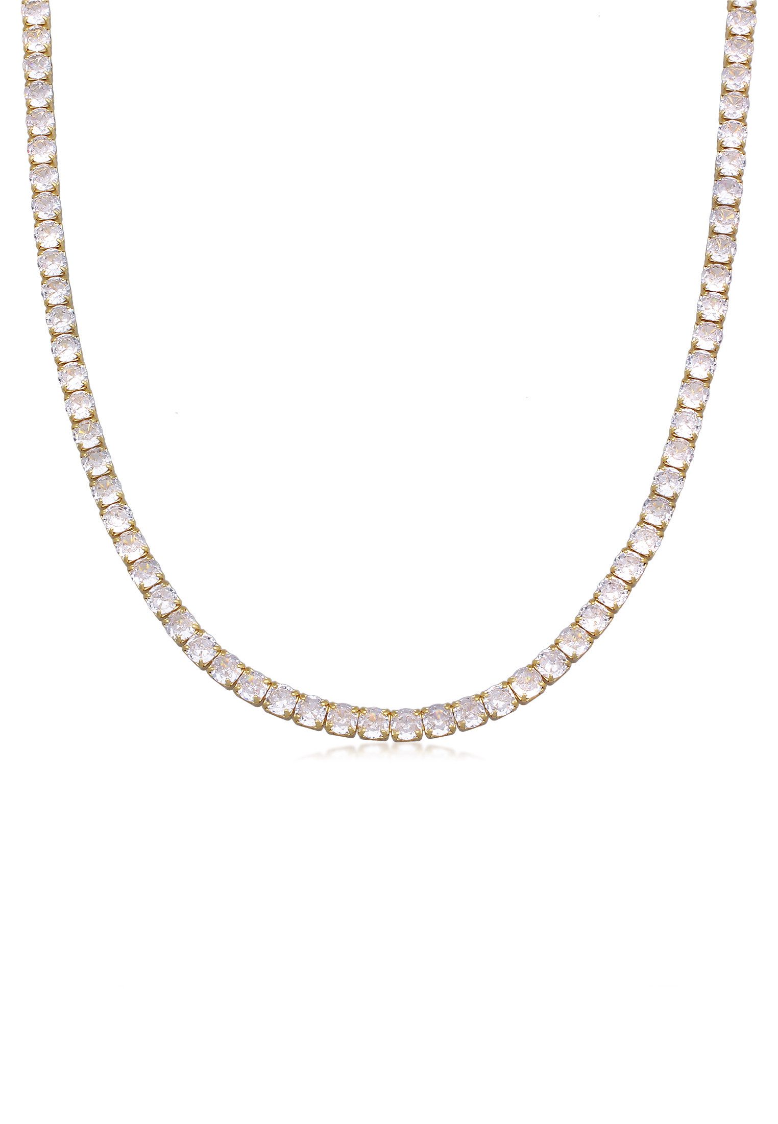 Elli Kette mit Anhänger Zirkonia Glamouröse Collier Goldfarben