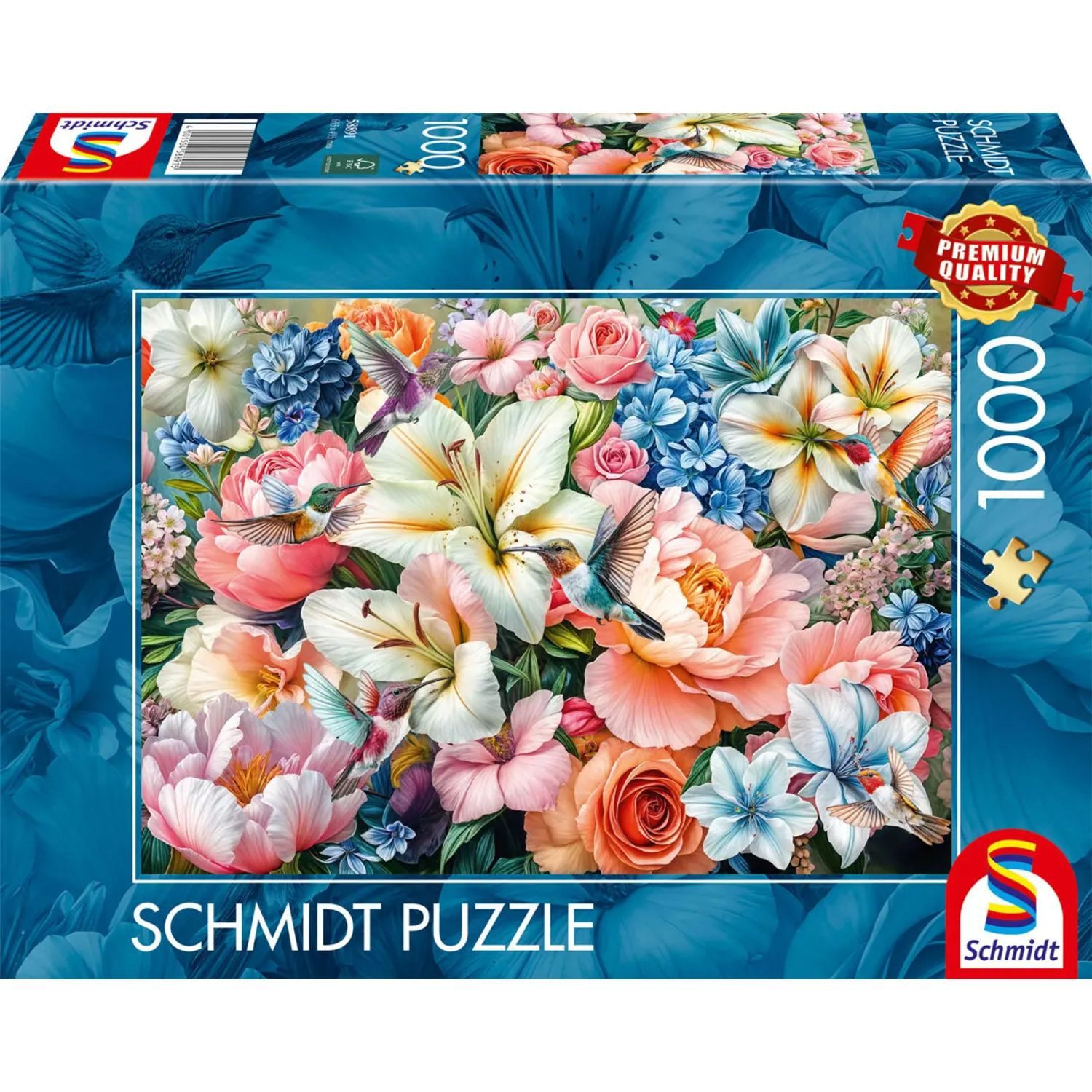 Schmidt Spiele Puzzle Blumen in Pastell, 1000 Puzzleteile