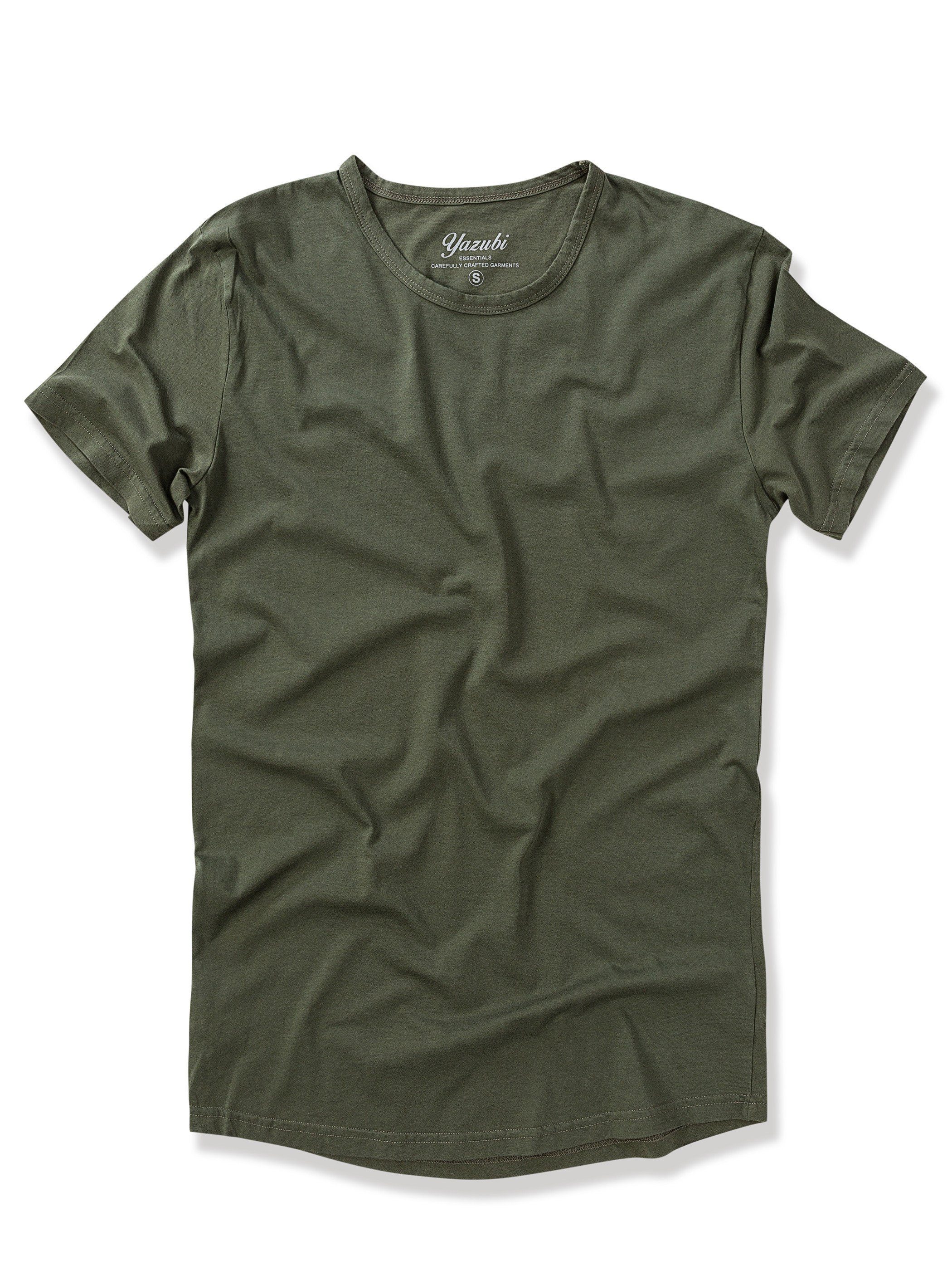 Grün T-Shirt 3er-Pack) (forest 190414) Rundhalsshirt Max Yazubi Tee (Set, Shaped night Long modernes 3-Pack