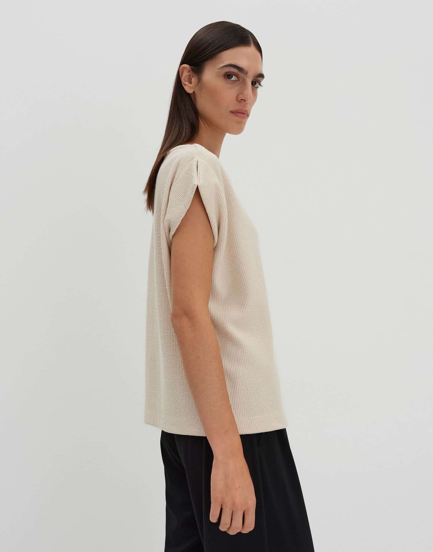 someday Sweatshirt UJANINA Loose mit feiner Rippstruktur