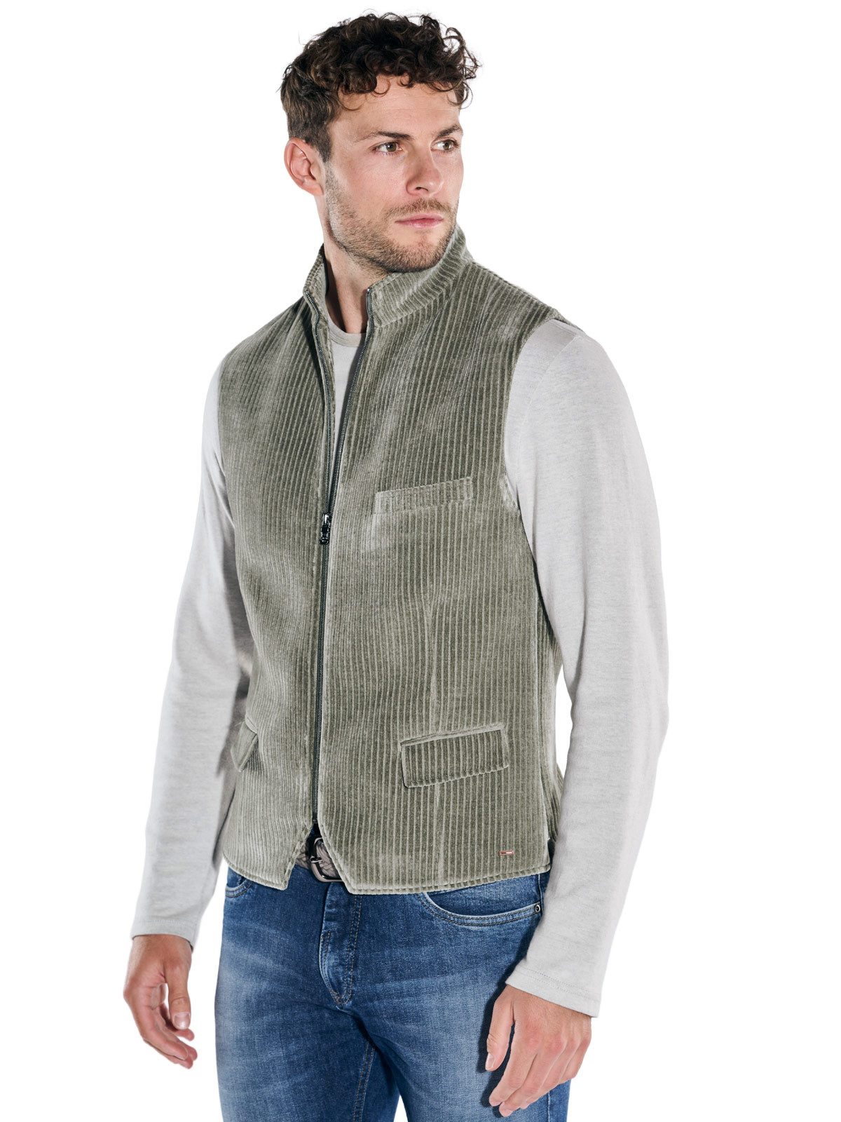 Anzugweste emilio adani Herren Sakko-Weste mit Zipper, Mint