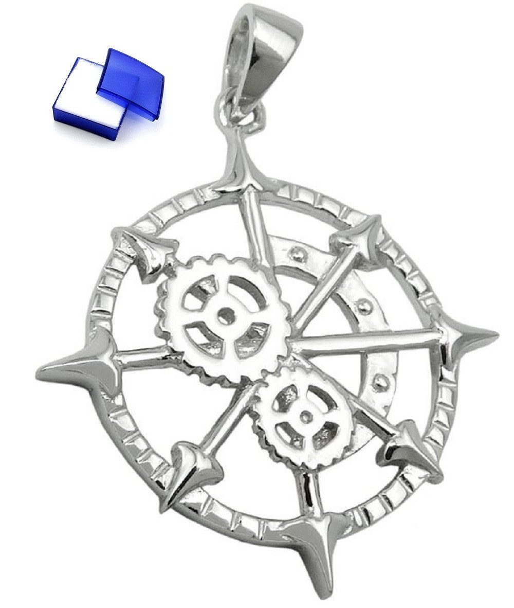 Kettenanhänger Anhänger Nautisches Messgerät glänzend 925 Silber 22 mm kl. Schmuckbox