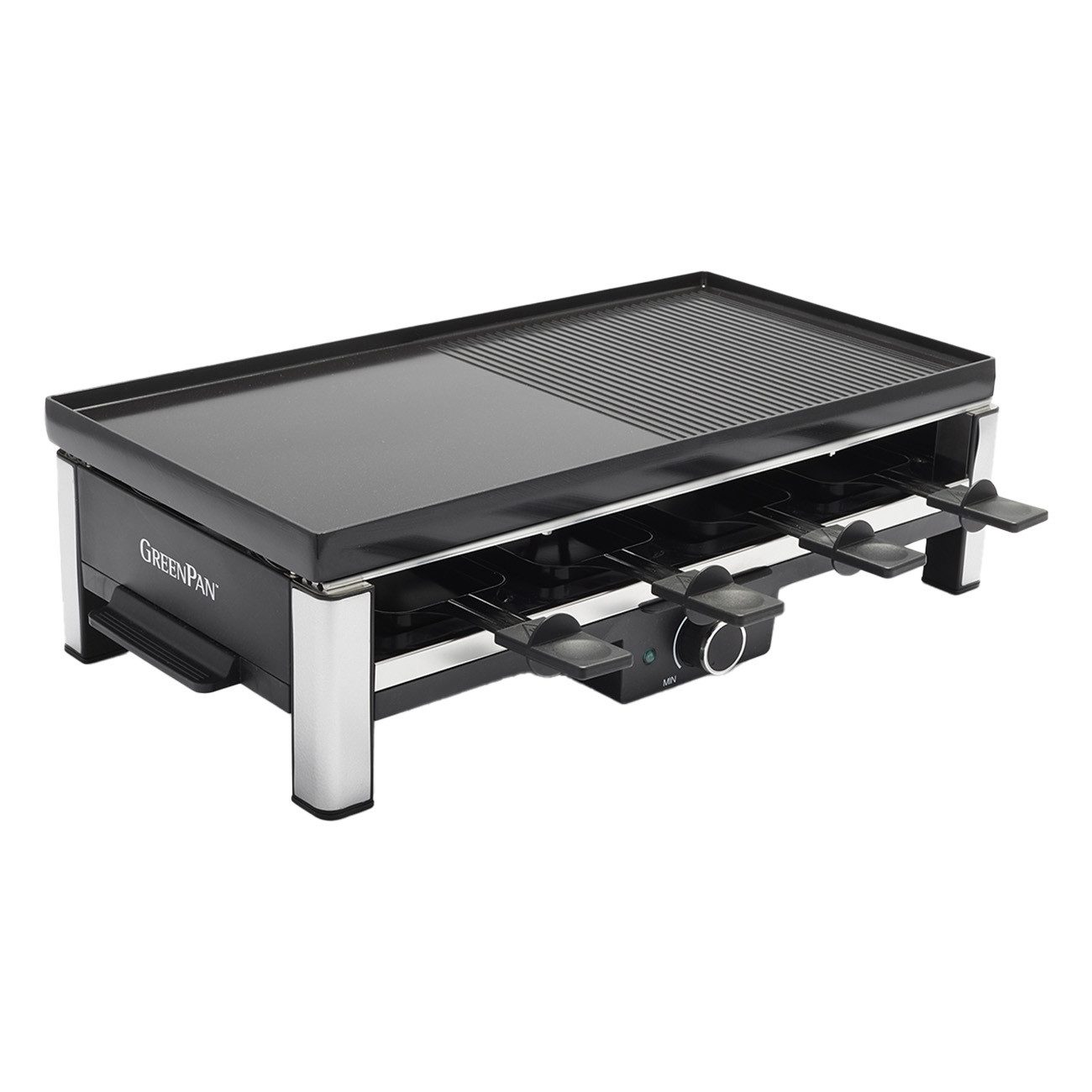 GREENPAN Elektrogrill Bistro Elektrogrill für 8 Personen Anti-Rutsch-Füße, 2000 W