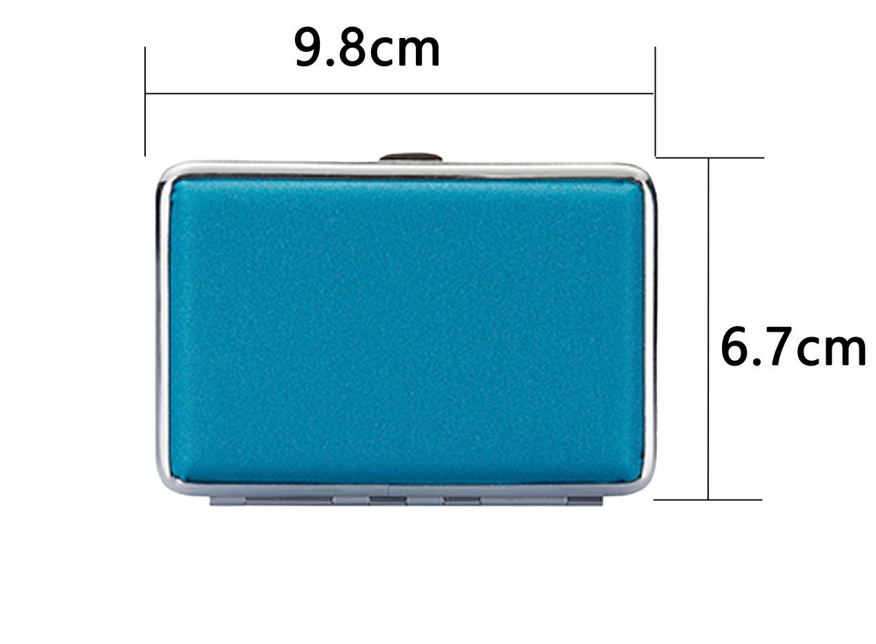 CHAMP Tabakbeutel ZIGARETTENETUI "SHINY" mit Glitzer für 12 Zigaretten 78 (Türkis), Metall Leder Optik Zigarettenbox Zigarettendose Box Dose Etui Case – Bild 3 von 5