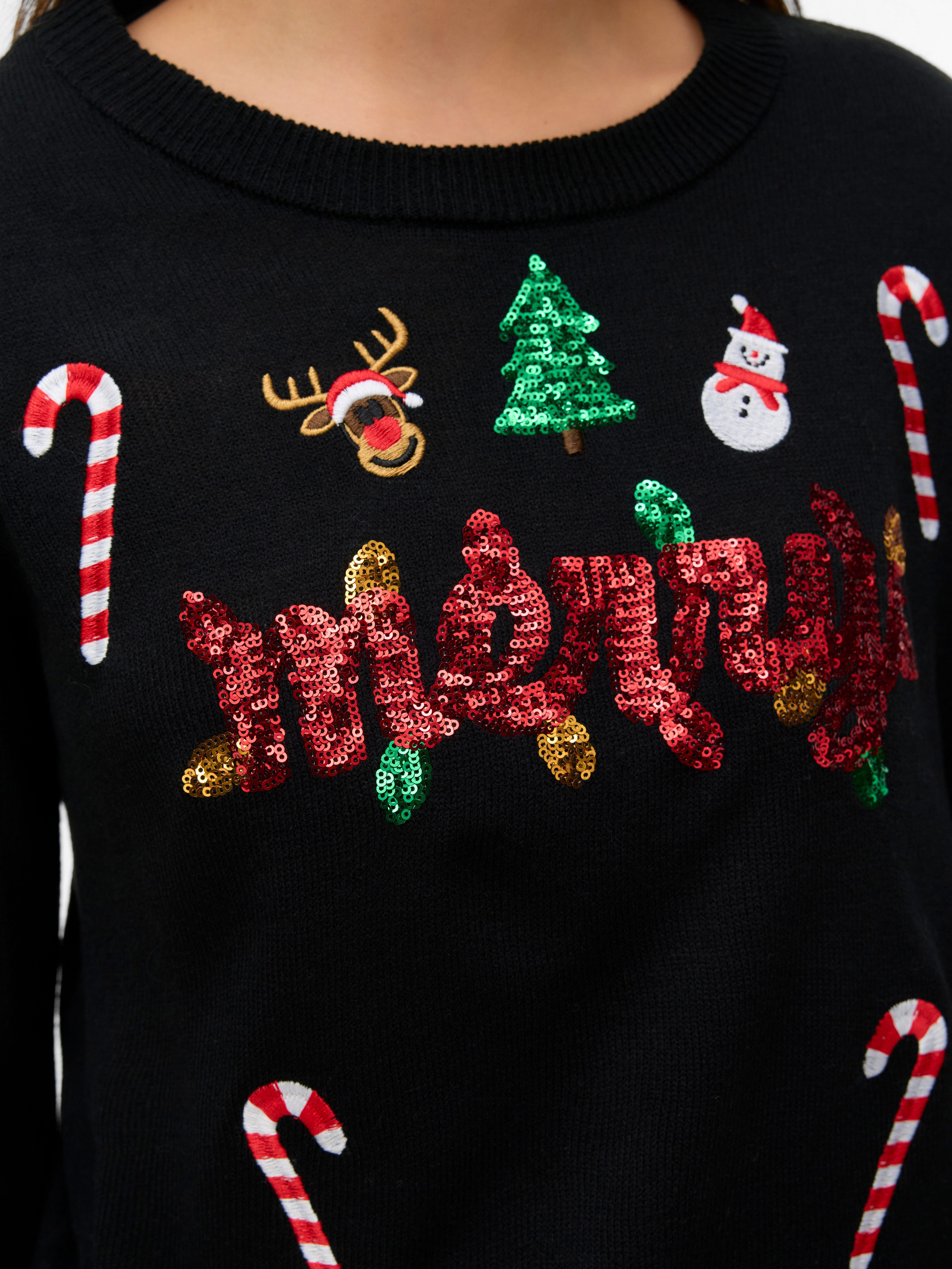 Vero Moda Weihnachtspullover VMGLITTER LS O-NECK XMAS BOX