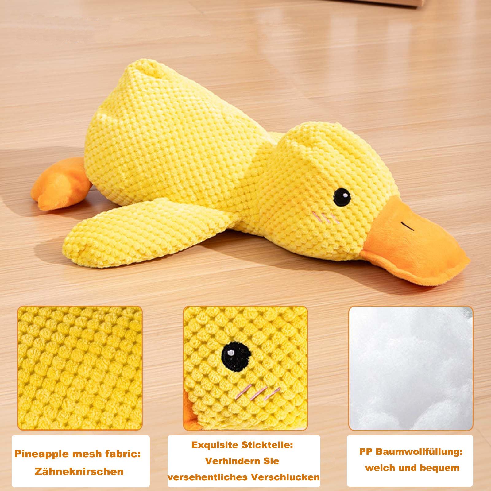 Sorvyzxn Tierkuscheltier Antistress Hundespielzeug Ente, Gelbe Plüschente für Hunde, (1-tlg) Beruhigendes Quietschspielzeug für kleine Hunde