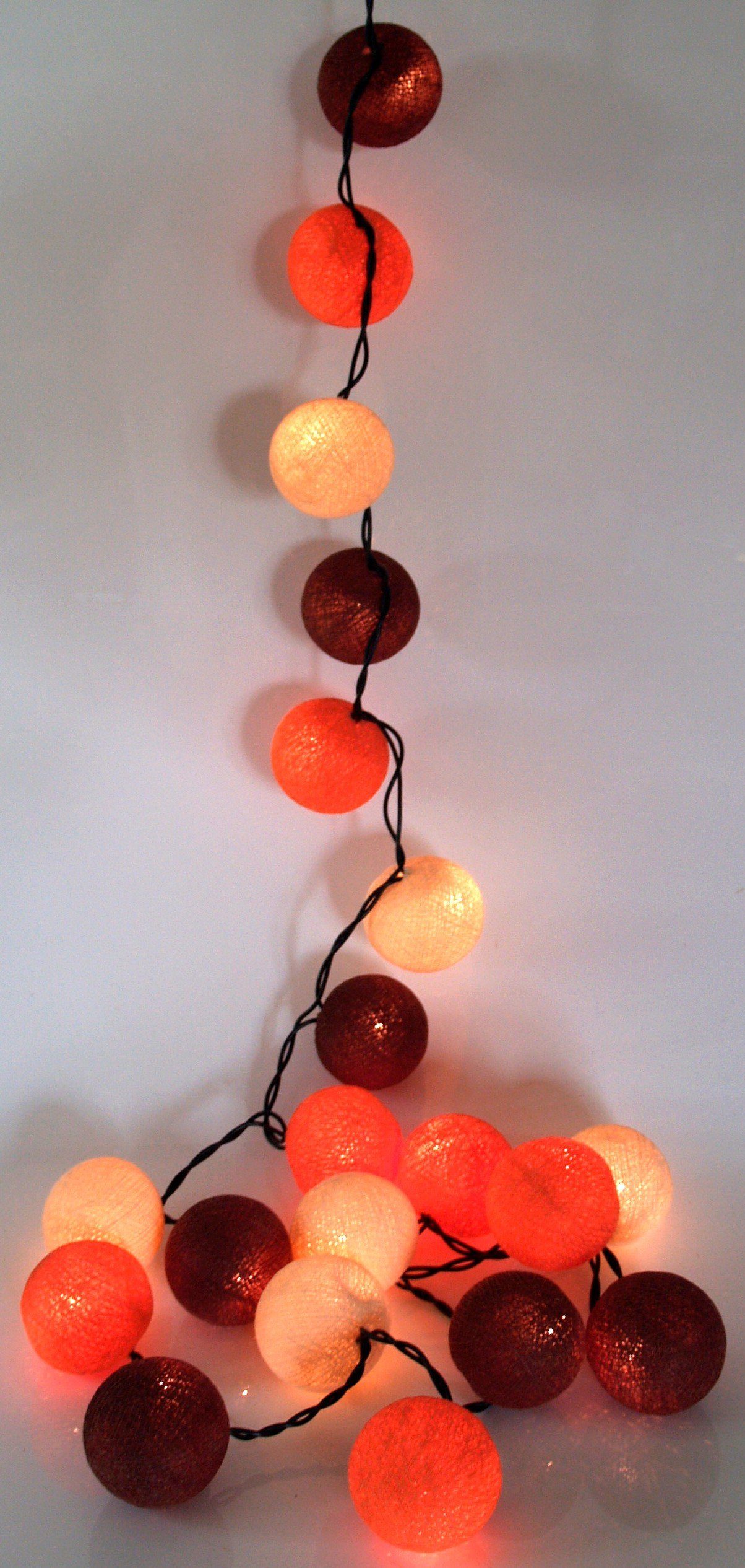 Farbe Lampion.. Lichterkette, Sommer LED-Lichterkette Guru-Shop Stoff Kugel LED Ball