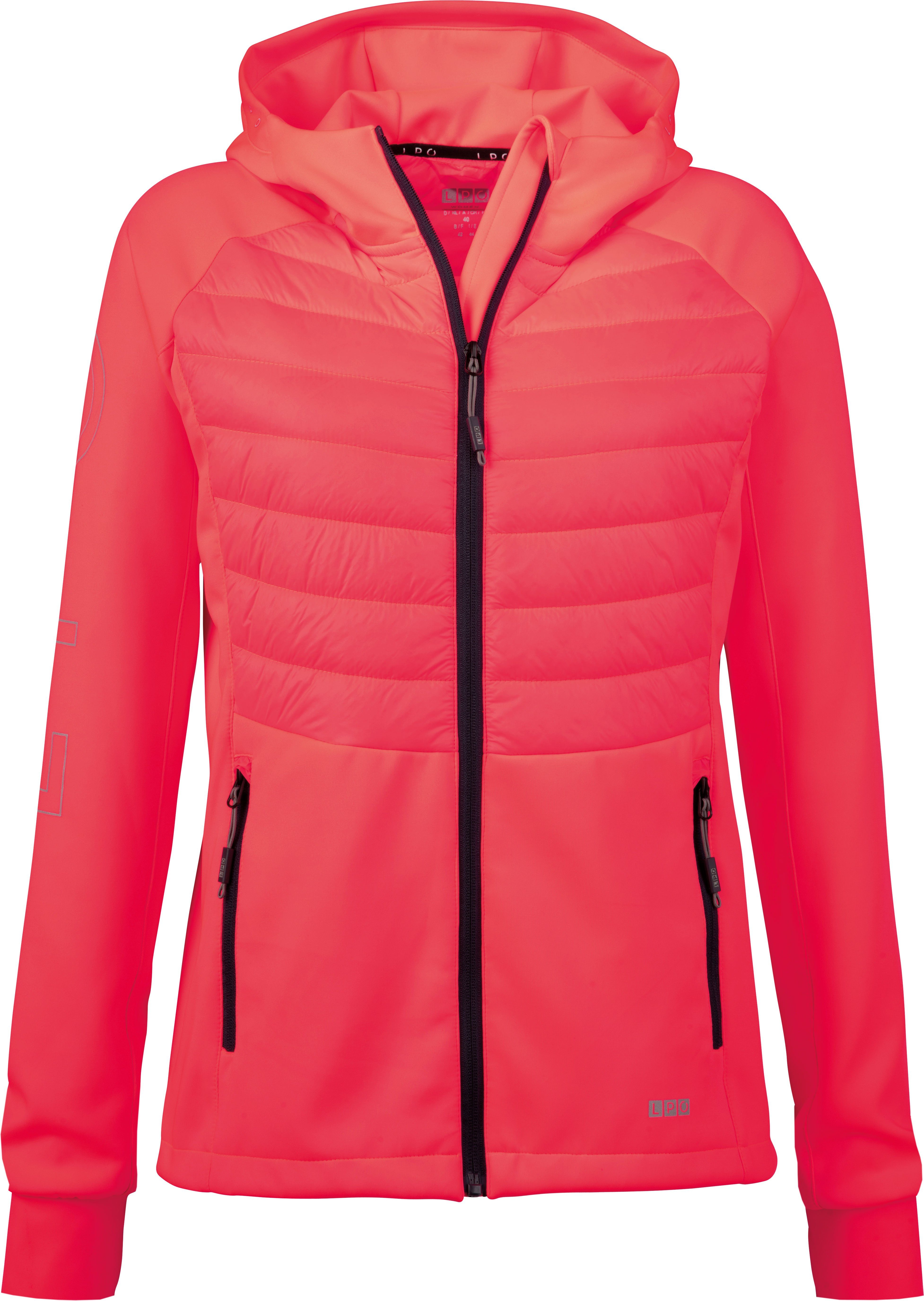 DEPROC Active Strickfleecejacke ELMCOURT IV WOMEN CS auch in Großen Größen erhältlich, mit Kapuze red coral