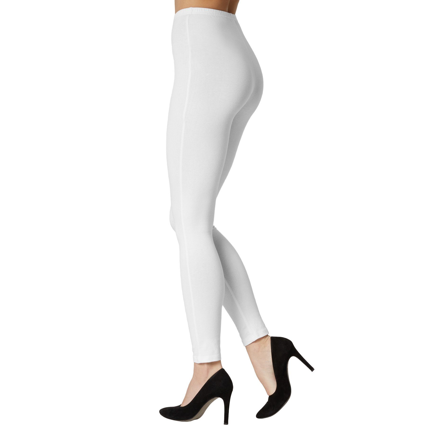 dressforfun Leggings Enghose, Für viele Outfits & Auftritte, Einfarbige Leggings für (Stretchhose, Konfektionsgröße S in weiß) Dehnbares und strapazierfähiges Material, Elastischer Gummibund