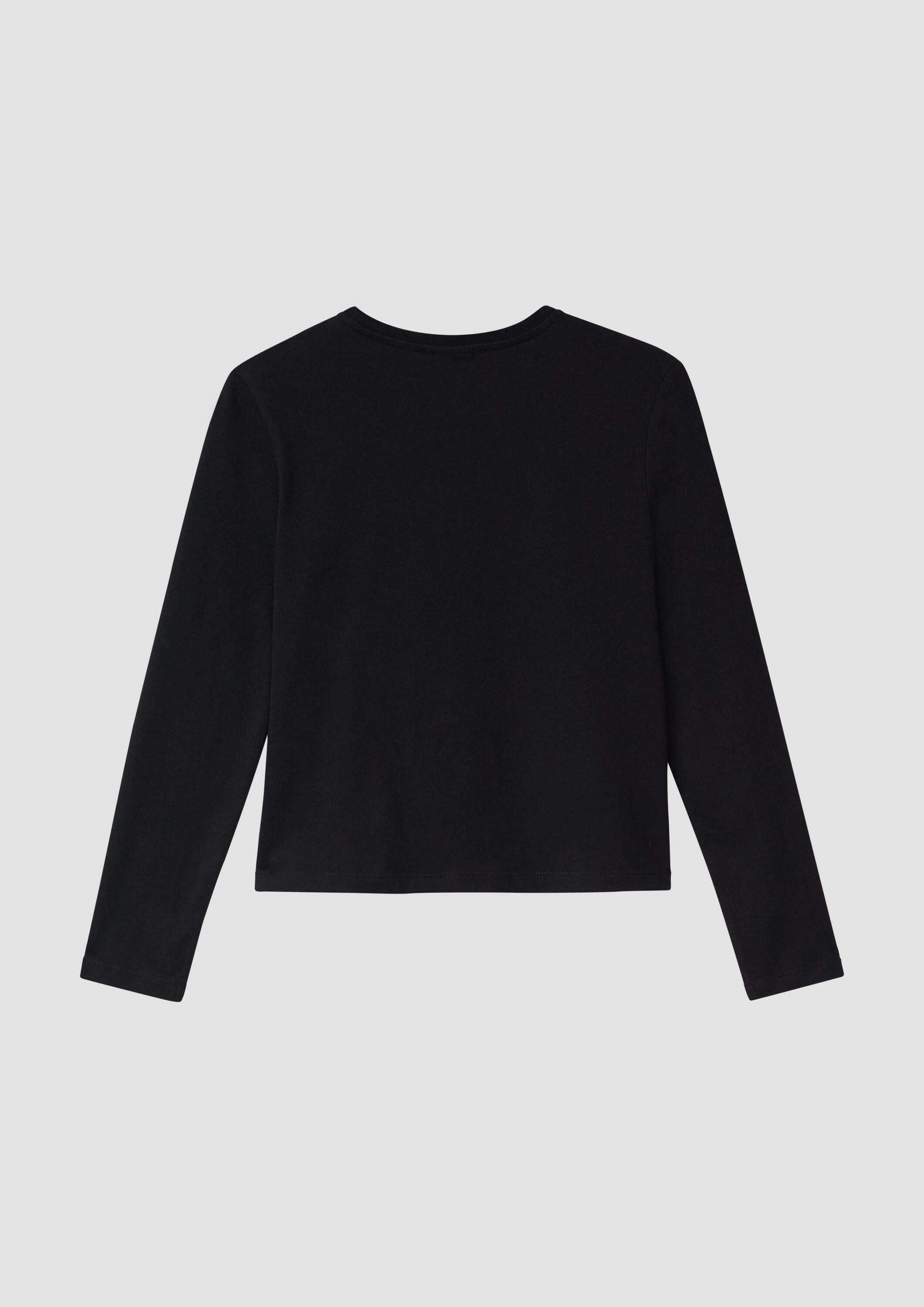 s.Oliver Langarmshirt T-Shirt Langarm-Jerseyshirt mit Schmucksteinen im Loose Fit