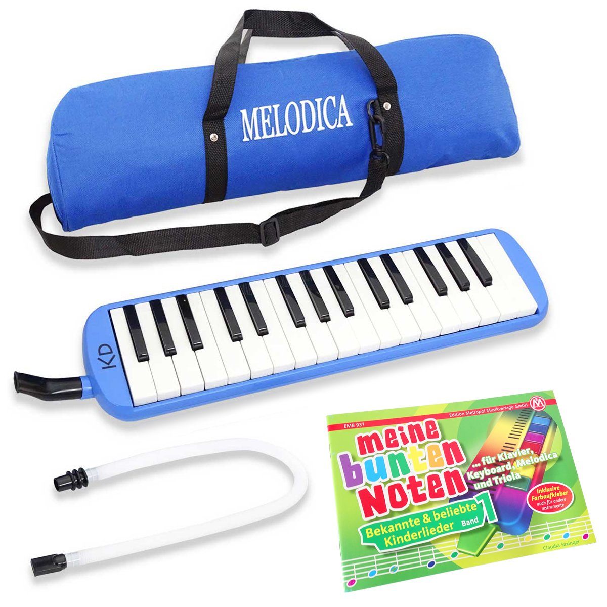 Melodica keepdrum Melodica Blau 32 Tasten mit Tasche und Notenheft