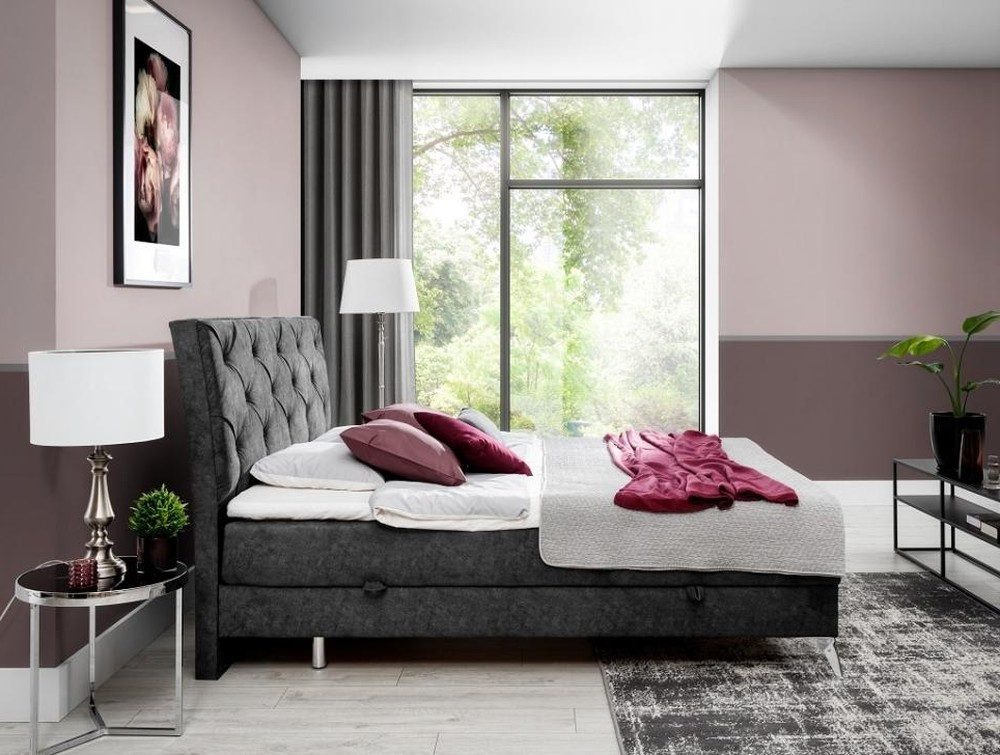 Xlmoebel Boxspringbett Chesterfield Bett im Barock Design für modernes Hotelambiente (Chesterfield Bett), Made in Europa