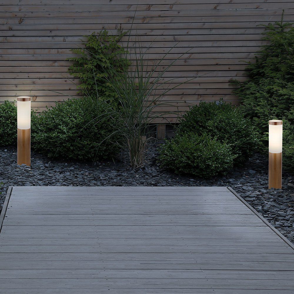 Globo Sockelleuchten, Leuchtmittel nicht Edelstahl inklusive, Standleuchte Terrassenlampe Wegeleuchten Außen Garten
