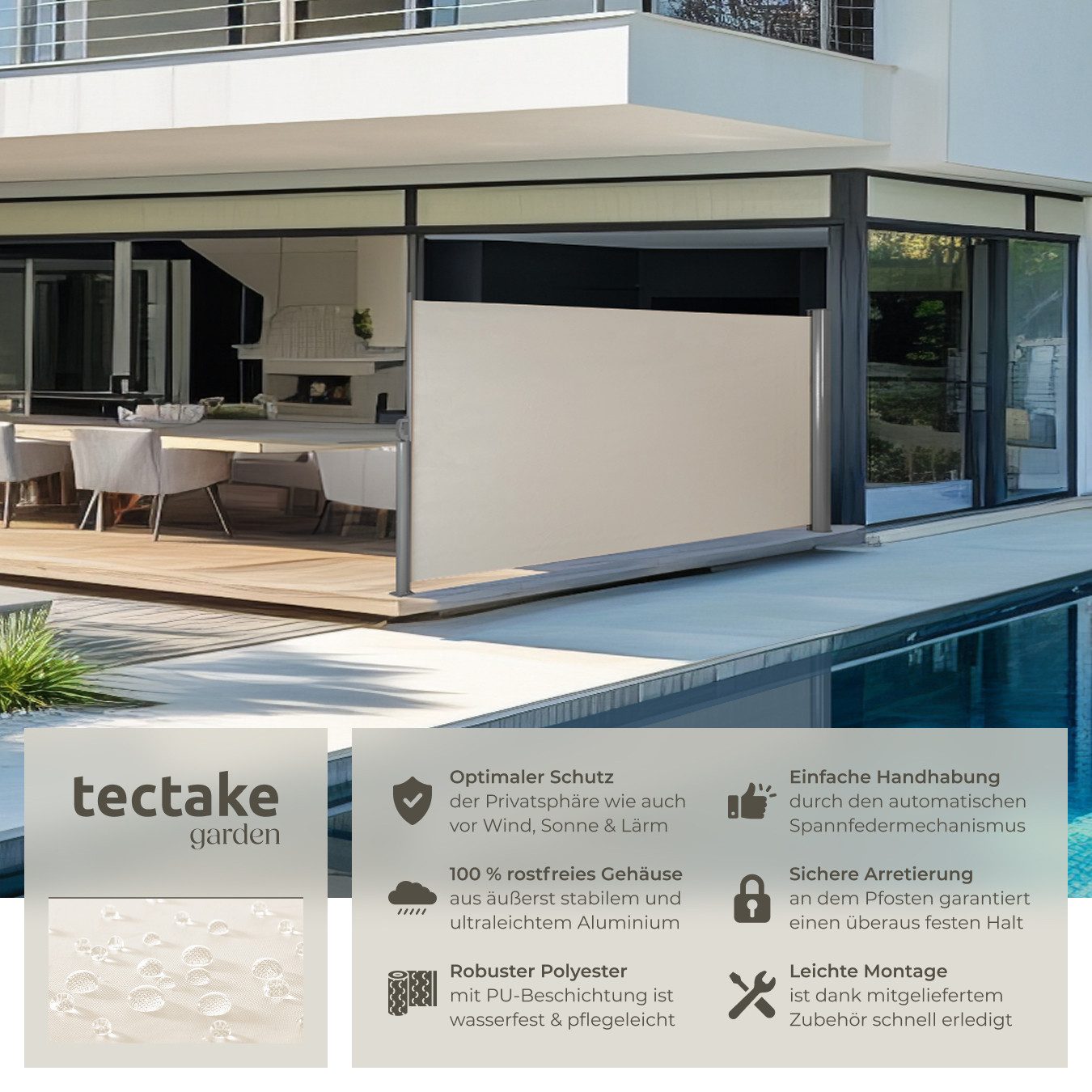 tectake Seitenarmmarkise Seitenmarkise aus Aluminium günstig online kaufen