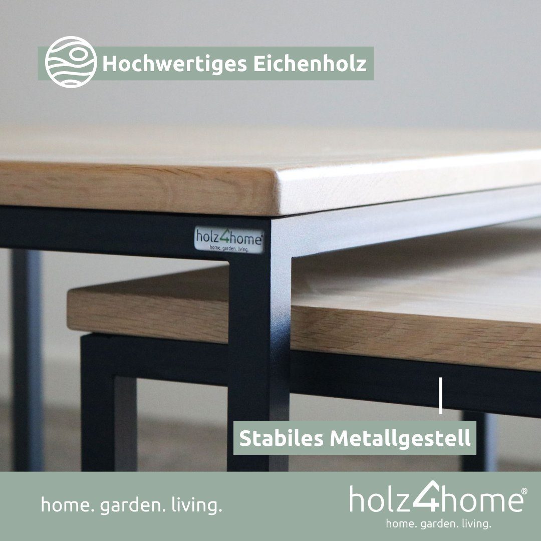 aus 2er-Set holz4home Couchtisch von Eiche Couchtisch ohne holz4home® Ablage