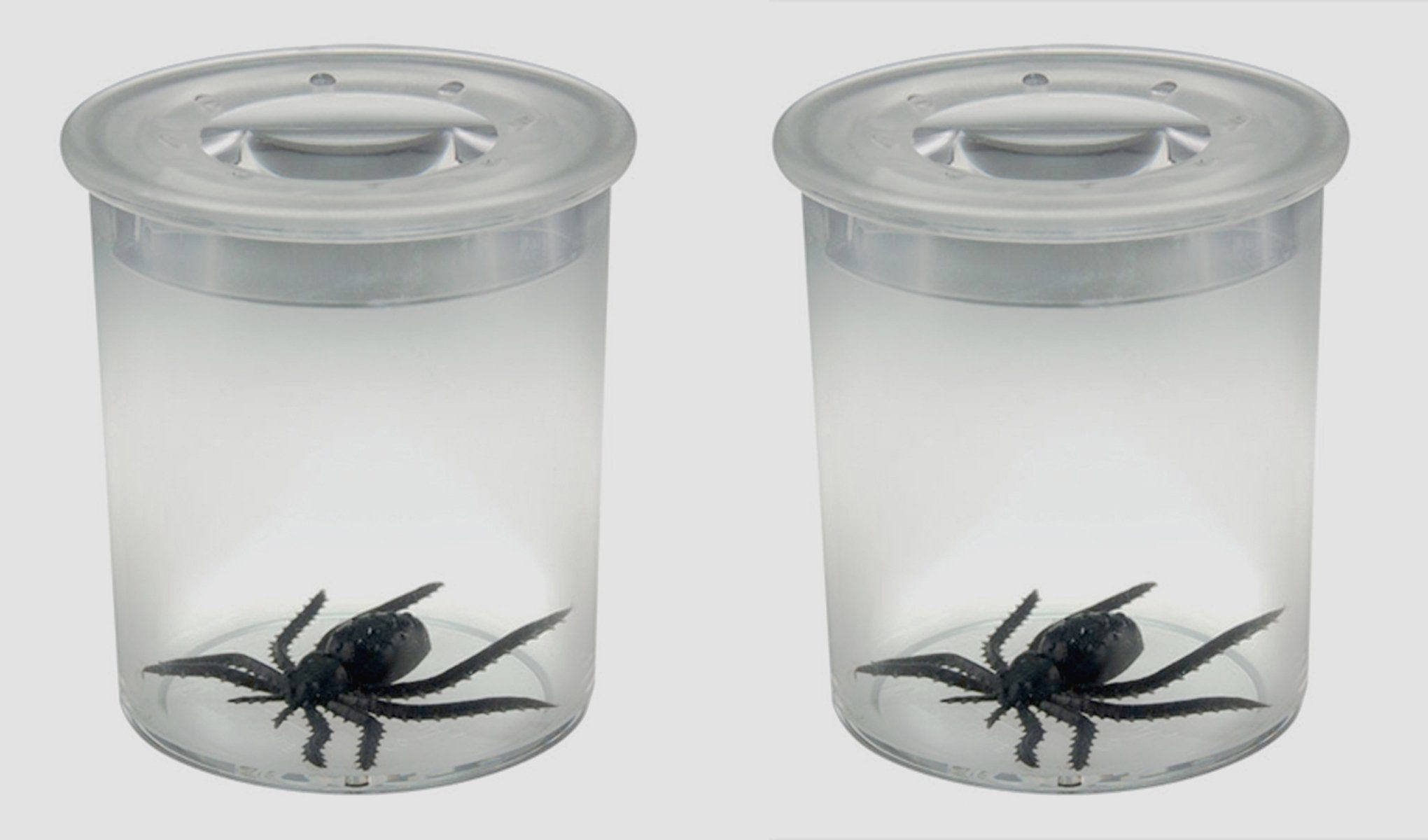 Edu-Toys Becherlupe 2 Becherlupen Insektenbetrachter Lupendose, Beobachtungsdose, 2-tlg., Sammeldose teilbar, klarsichtig robust