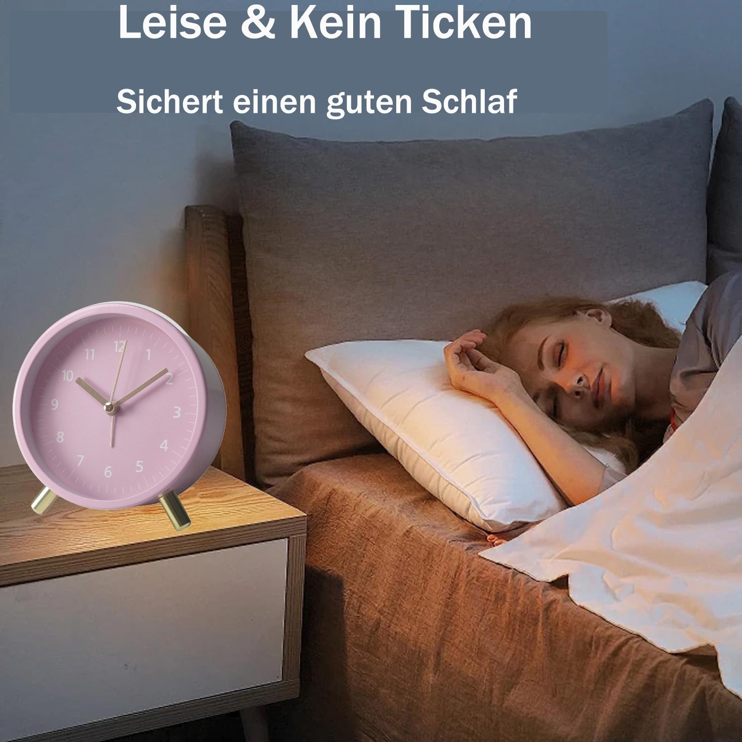 Coonoor Wecker Wecker, lautlos ohne Ticken, mit Beleuchtung, modischer Meta günstig online kaufen