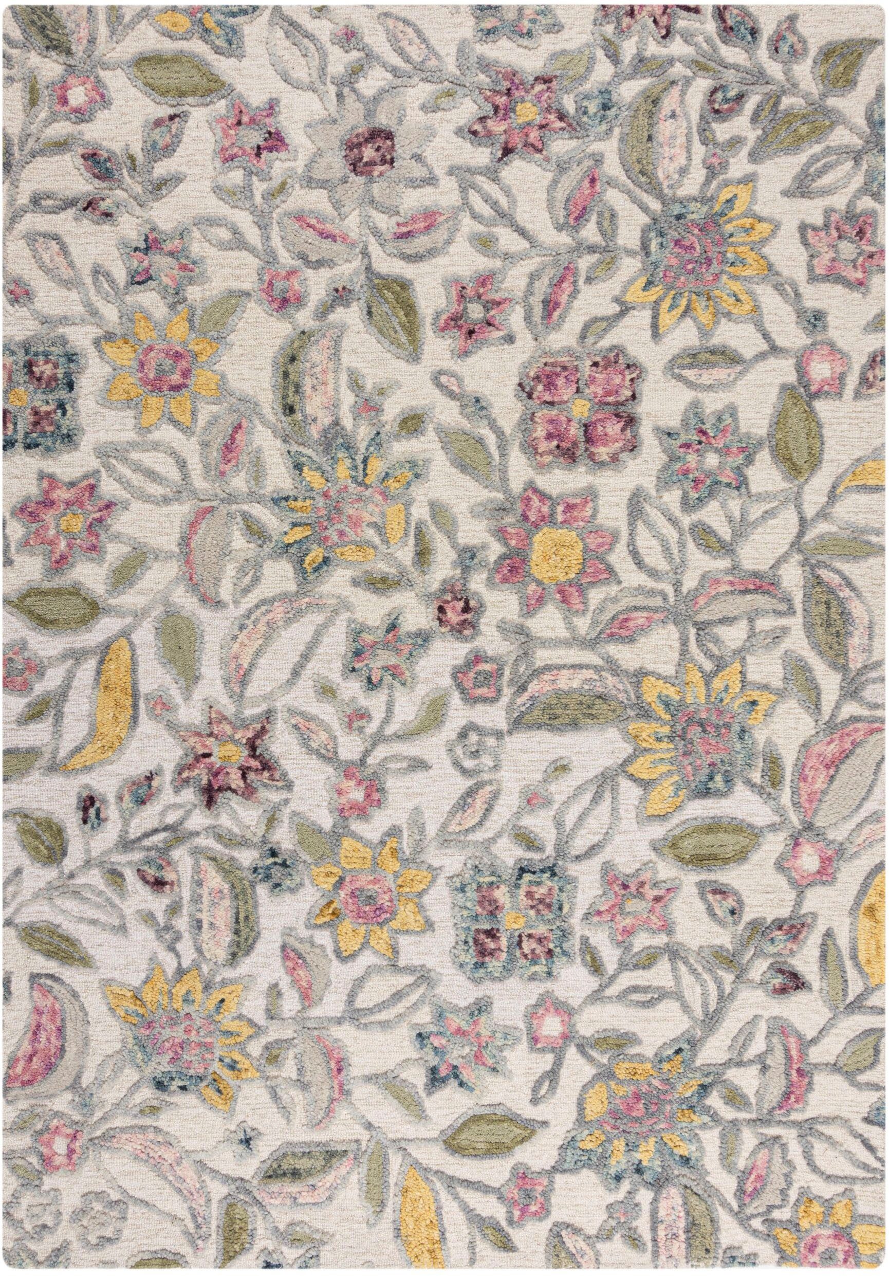 FLAIR RUGS Wollteppich Tania Floral, rechteckig, Höhe: 19 mm, mit verspieltem Blumen-Design
