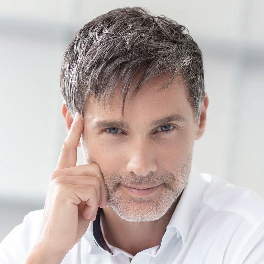 Ellen Wille Toupet Ellen Wille Jason, Herren-Hairsystem, Lace Front, 100% handgeknüpft, hitzebeständig