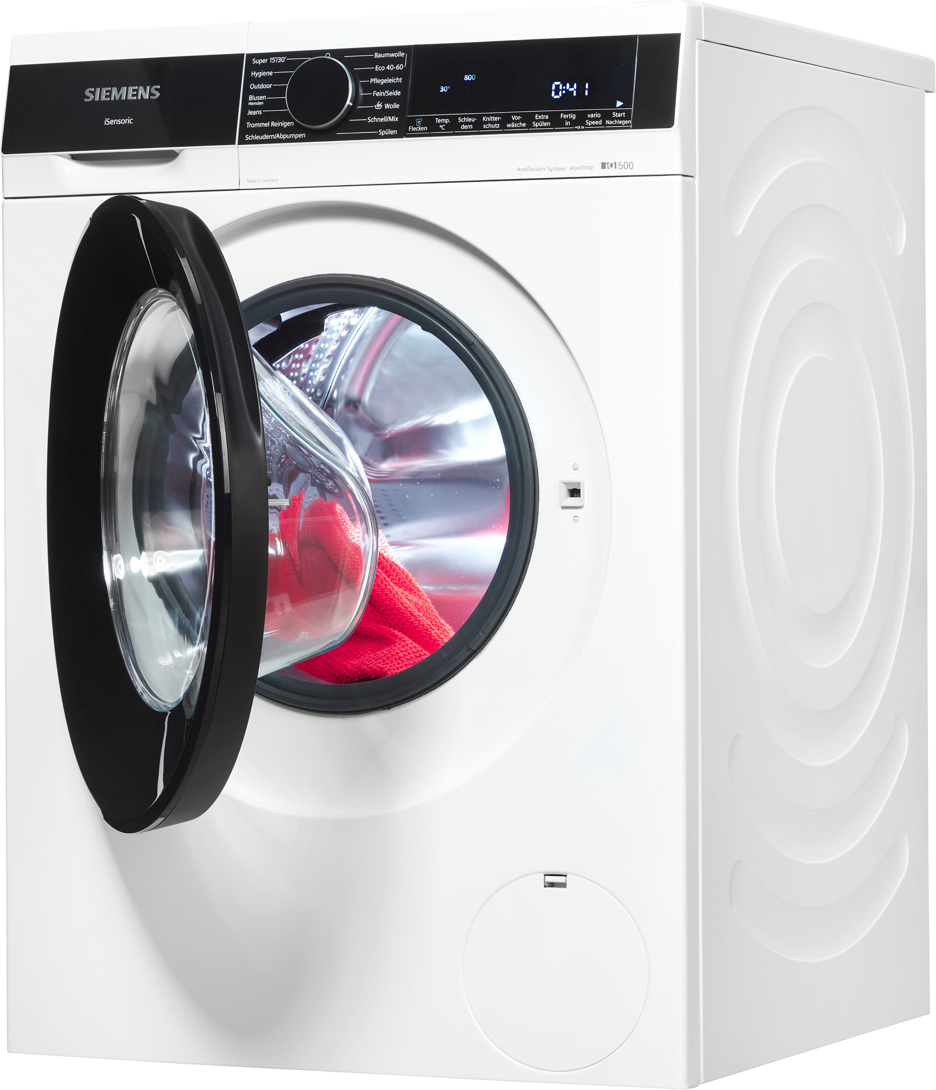 SIEMENS Waschmaschine IQ500 WG44G21ECO, 9 kg, 1400 U/min, Made in Germany, Antiflecken-System, Outdoor-Programm, aquaStop®