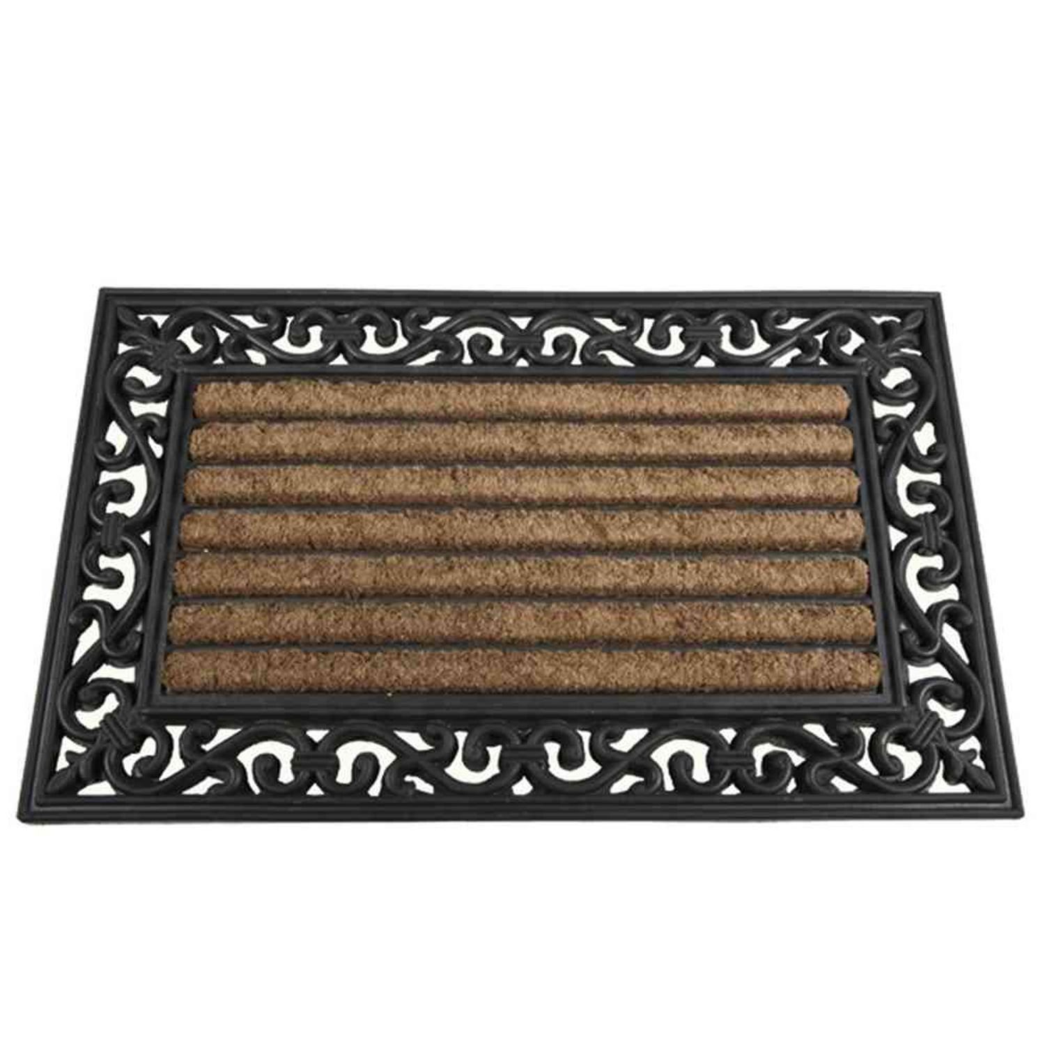 Siena Garden Fußmatte Gummimatte Impalla 45x75cm schwarz Schmutzfangmatte Türmatte Fußabtret