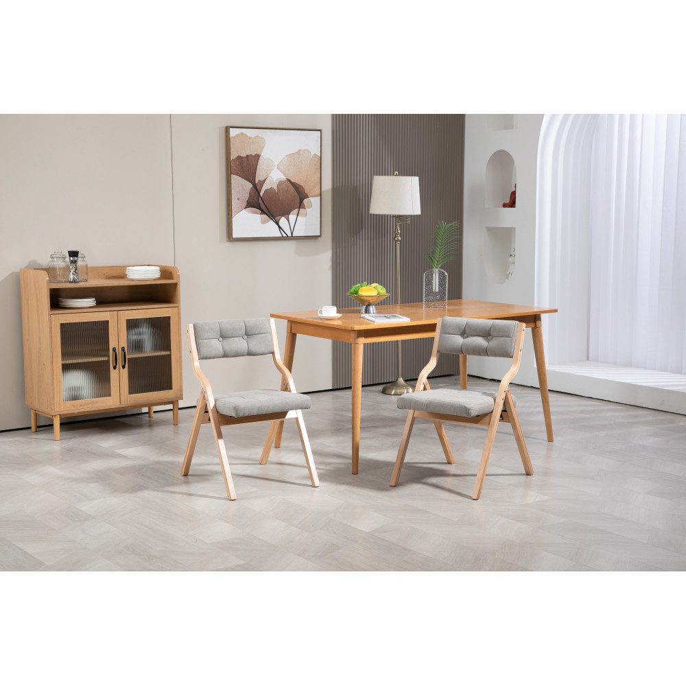 BBG Faltstuhl 2er-Set gepolsterte Klappstühle aus Holz (2 St), Esszimmerstühle mit Samtbezug und Rückenlehne,platzsparende Faltstühle