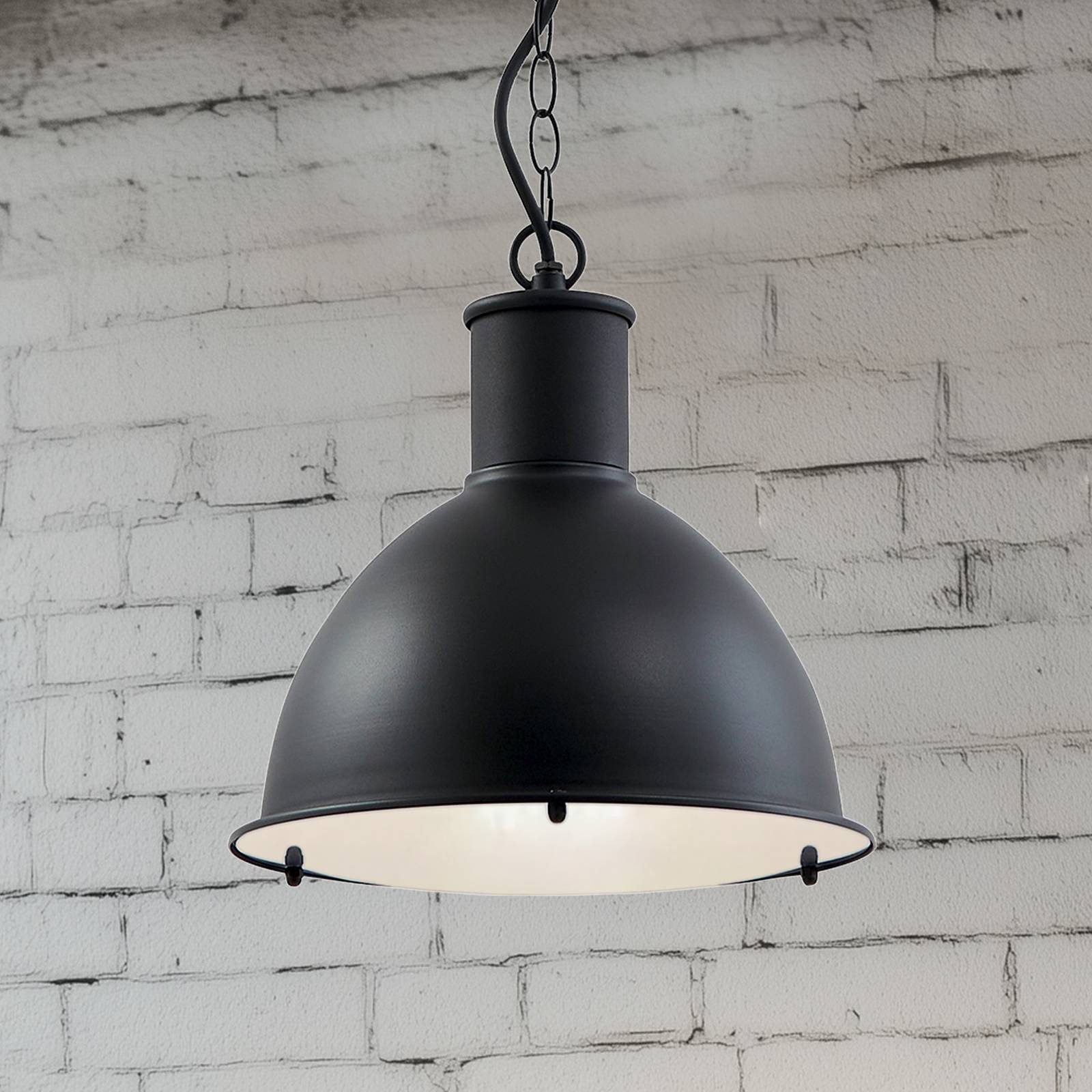 Lindby Hängeleuchten Luciane, Metall, Schwarz IP44, 1 x 15 W LED