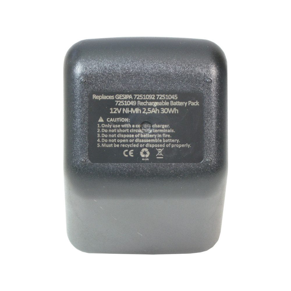 Trade-Shop Akku passend für Würth Gesipa Lematec 70291510061 ANG12 Akku Ni-MH 2500 mAh (12 V)