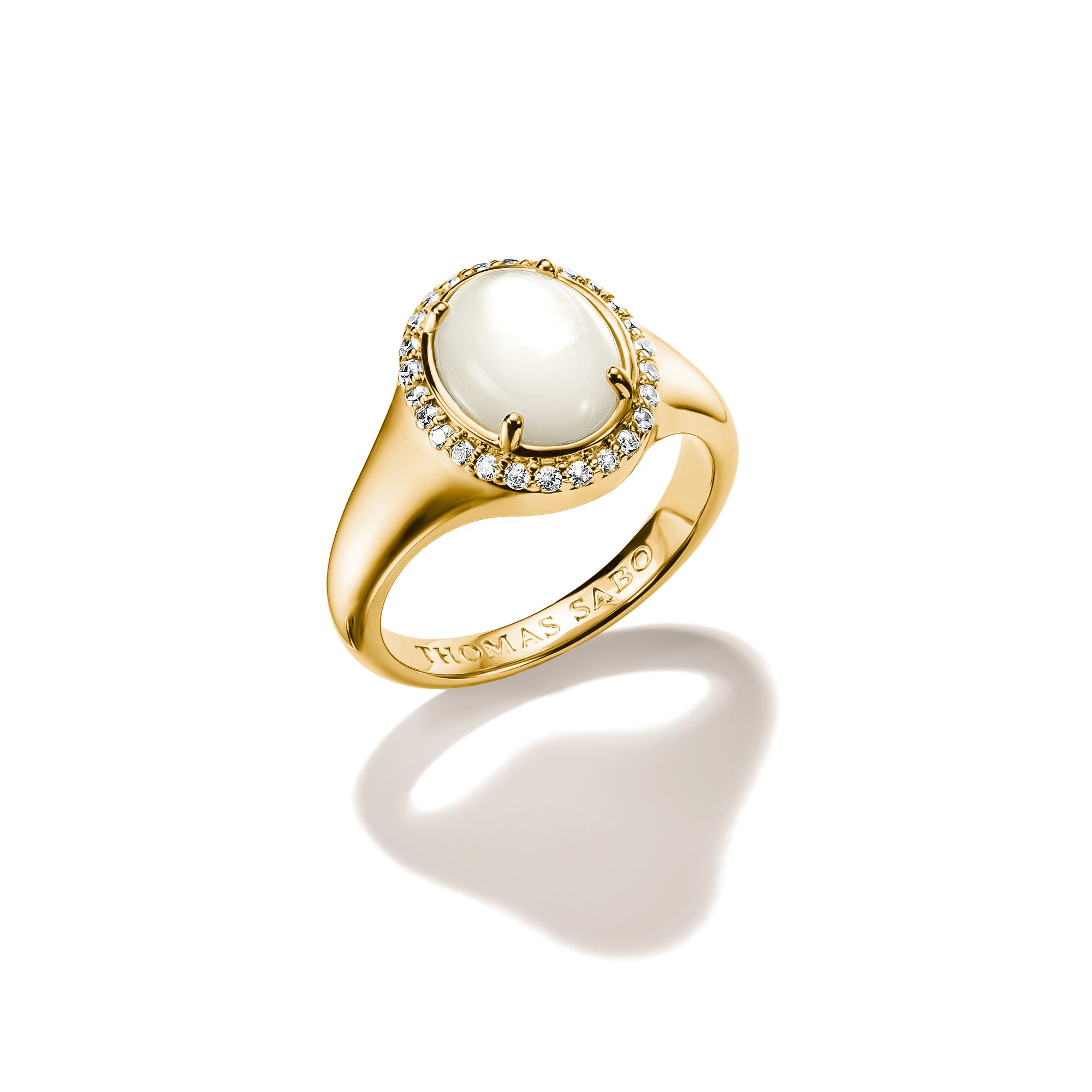 THOMAS SABO Fingerring Fluid Elegance Cocktailring, mit Zirkonia (synth) - mit Perlmutt