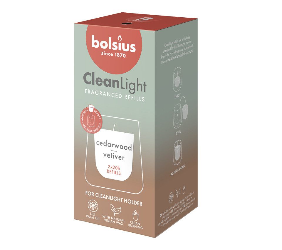 Bolsius Duftkerze Bolsius Cleanlight Duft-Nachfüller 2er Pack