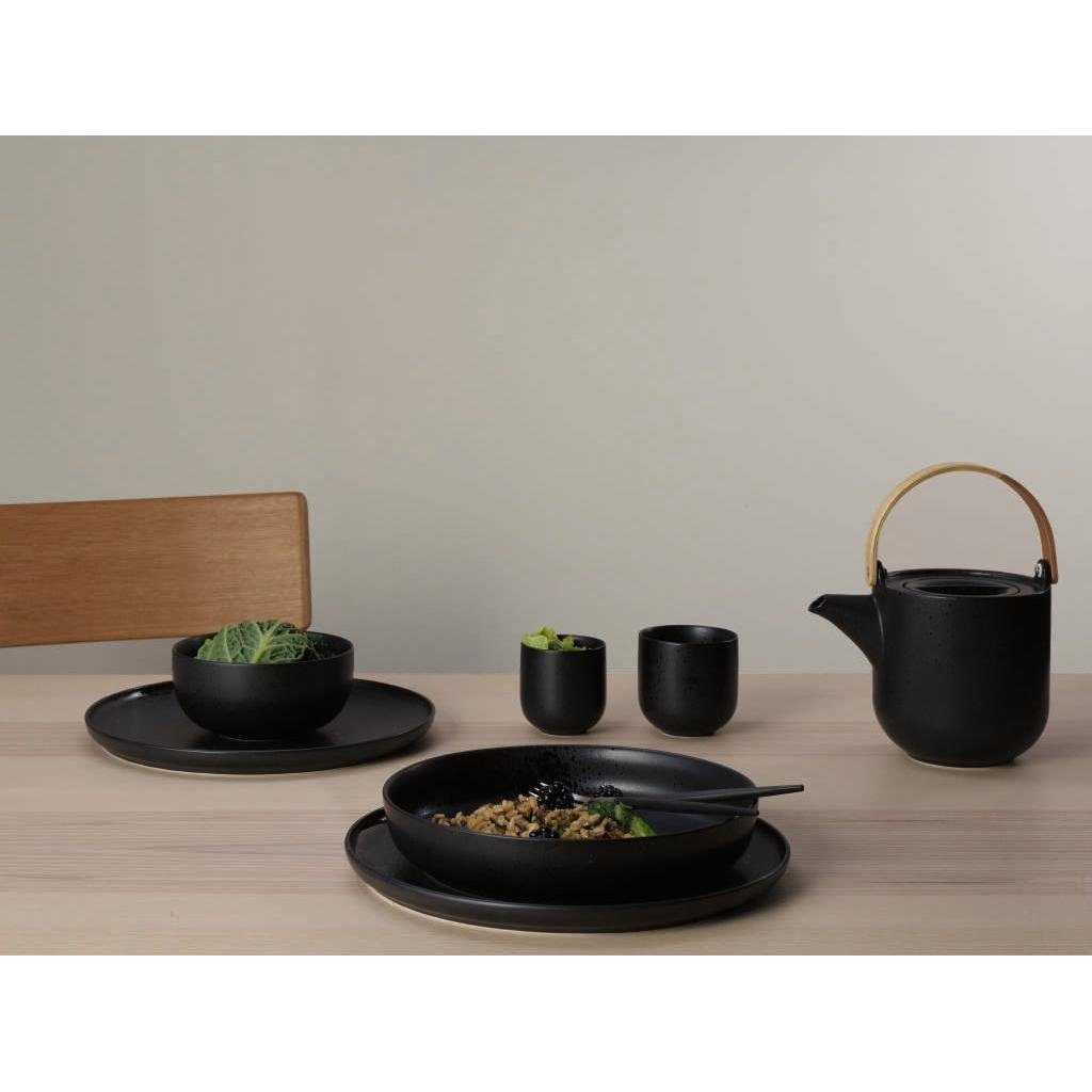 ASA SELECTION Kanne Asa Teekanne mit Holzgriff Coppa Kuro Schwarz (Klein)