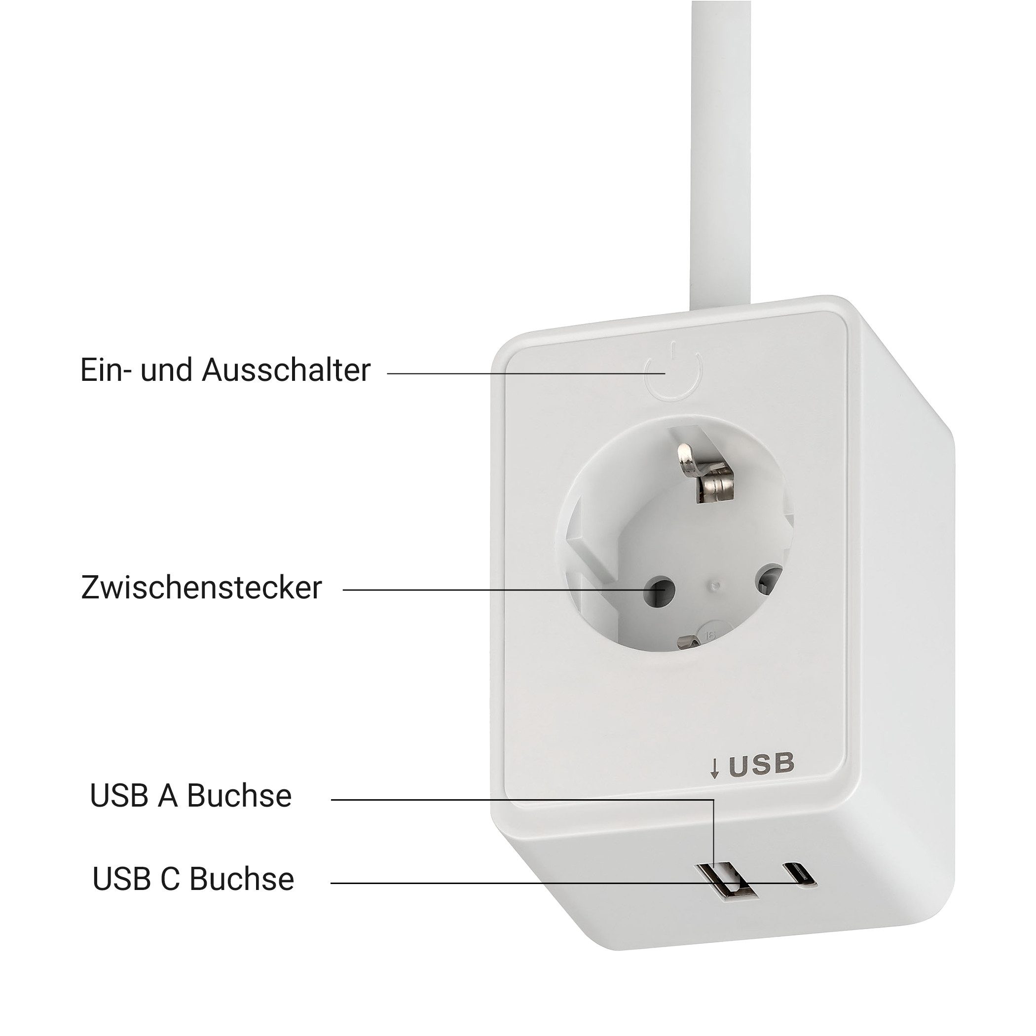 SEBSON LED Steckdosenleuchte LED Steckdosenleuchte dimmbar mit Flexarm, USB, Ein- und Ausschalter, LED integriert, neutralweiß, USB-A Anschluss; USB-C Anschluss; Dimmbar; Ein- und Ausschaltbar