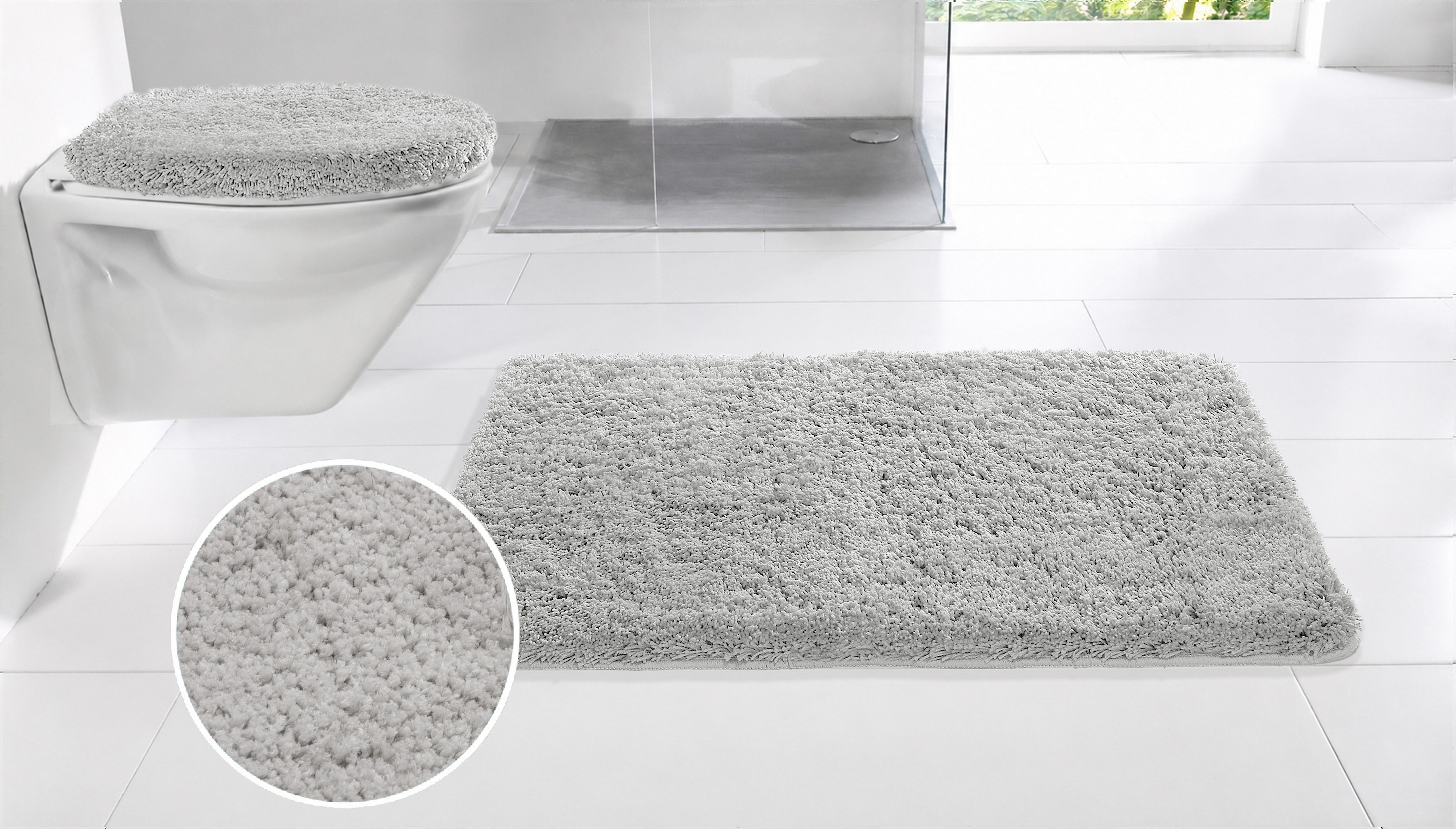OTTO home Badematte Sanremo Premium, Badvorleger, Badezimmer Teppich, sehr weich, Höhe 35 mm, rutschhemmend beschichtet, schnell trocknend, fußbodenheizungsgeeignet, Polyester, rechteckig, Badteppich, unifarben, rechteckig & als 3-tlg. Set erhältlich