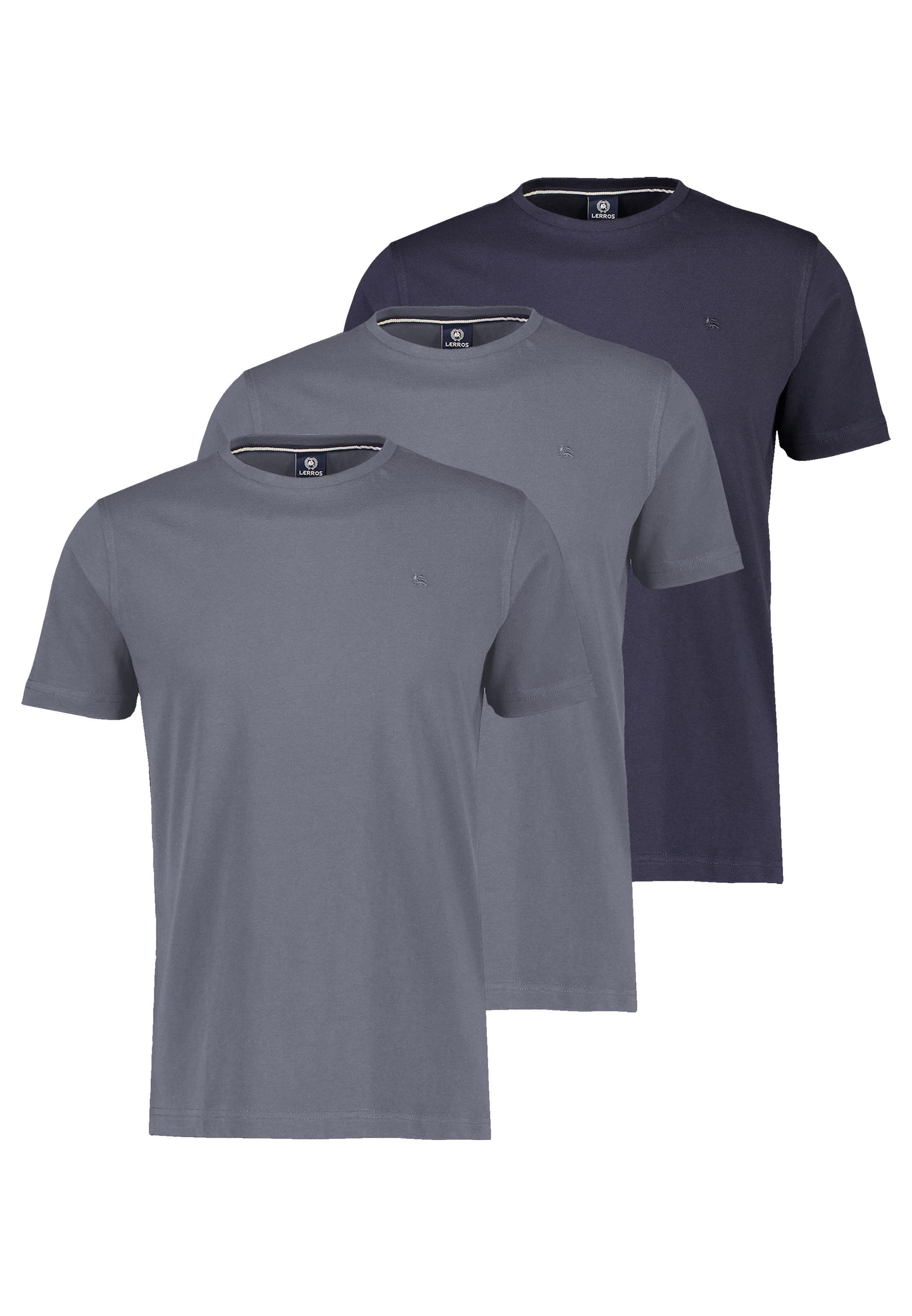 LERROS T-Shirt 3er Pack Basic (Spar-Set, 3-tlg) T-Shirt - Baumwolle - Atmungsaktiv - Angenehmes weiches Material