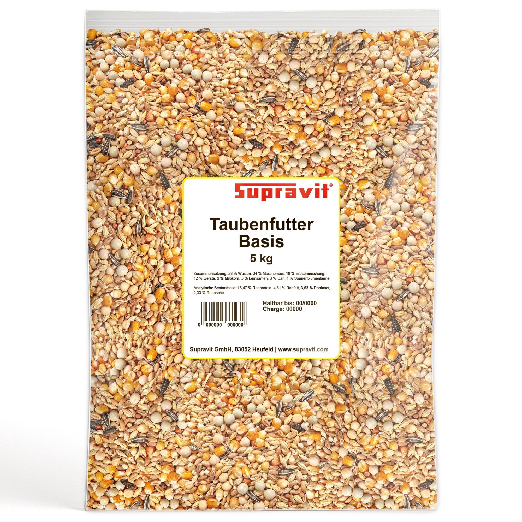 Supravit Taubenfutter Kleinpackung - Verschiedene Sorten an Ganzjahresfutter BASIS, Hauptfutter für: Wildvogel