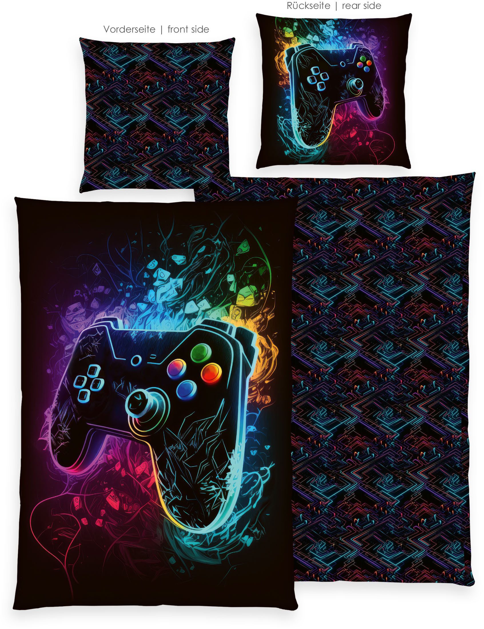Herding Young Collection Bettwäsche Young Collection Gaming, Microfaser, 2 teilig, Wendebettwäsche
