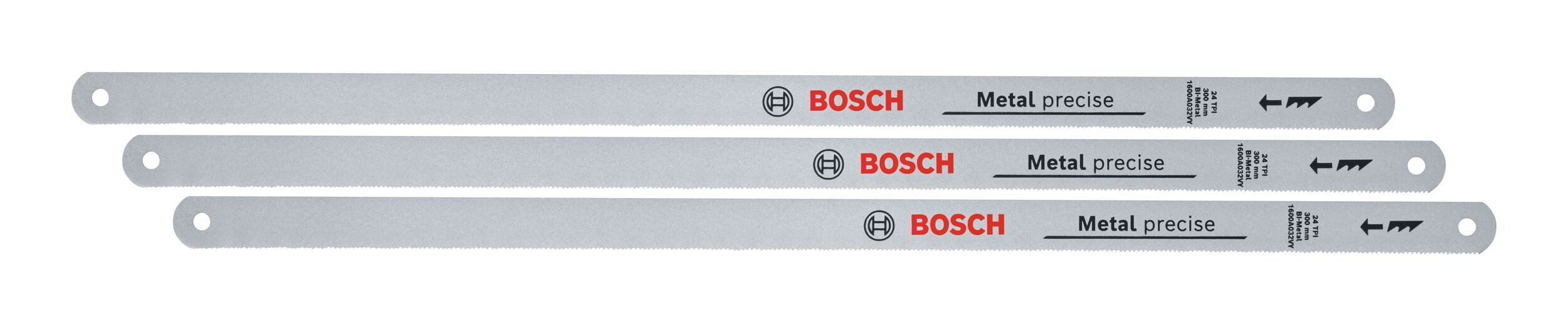 BOSCH Bügelsäge (3 Stück), Handwerkzeug Bügelsägeblätter 300 mm 24 TPI - 3er Pack
