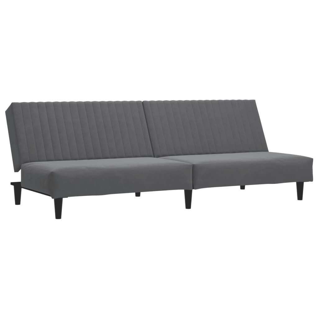 vidaXL Sofa Schlafsofa 2-Sitzer Dunkelgrau Samt
