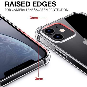 CoolGadget Handyhülle Transparent als 2in1 Schutz Cover Set für das Apple iPhone 12 Pro Max 6,7 Zoll, 2x Glas Display Schutz Folie + 1x TPU Case Hülle für iPhone 12 Pro Max