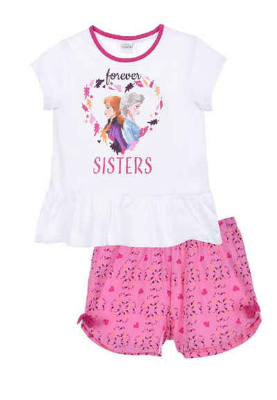 Disney Frozen Shorty Kinder Mädchen Schlafanzug Kinder Pyjama kurzarm Shirt + Schlaf-Hose (2 tlg)